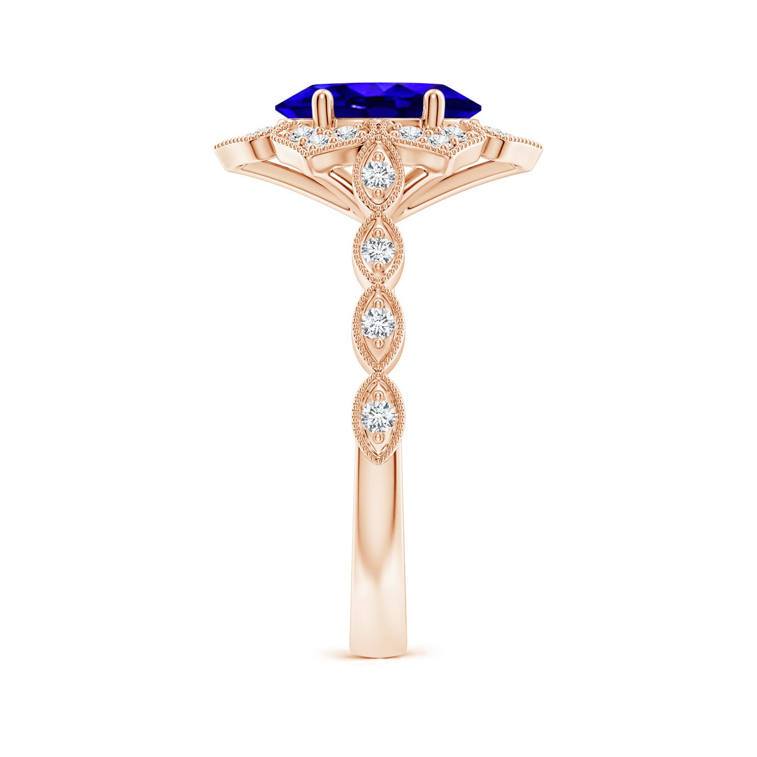 AAAA - Tanzanite / 2.16 CT / 14 KT Rose Gold