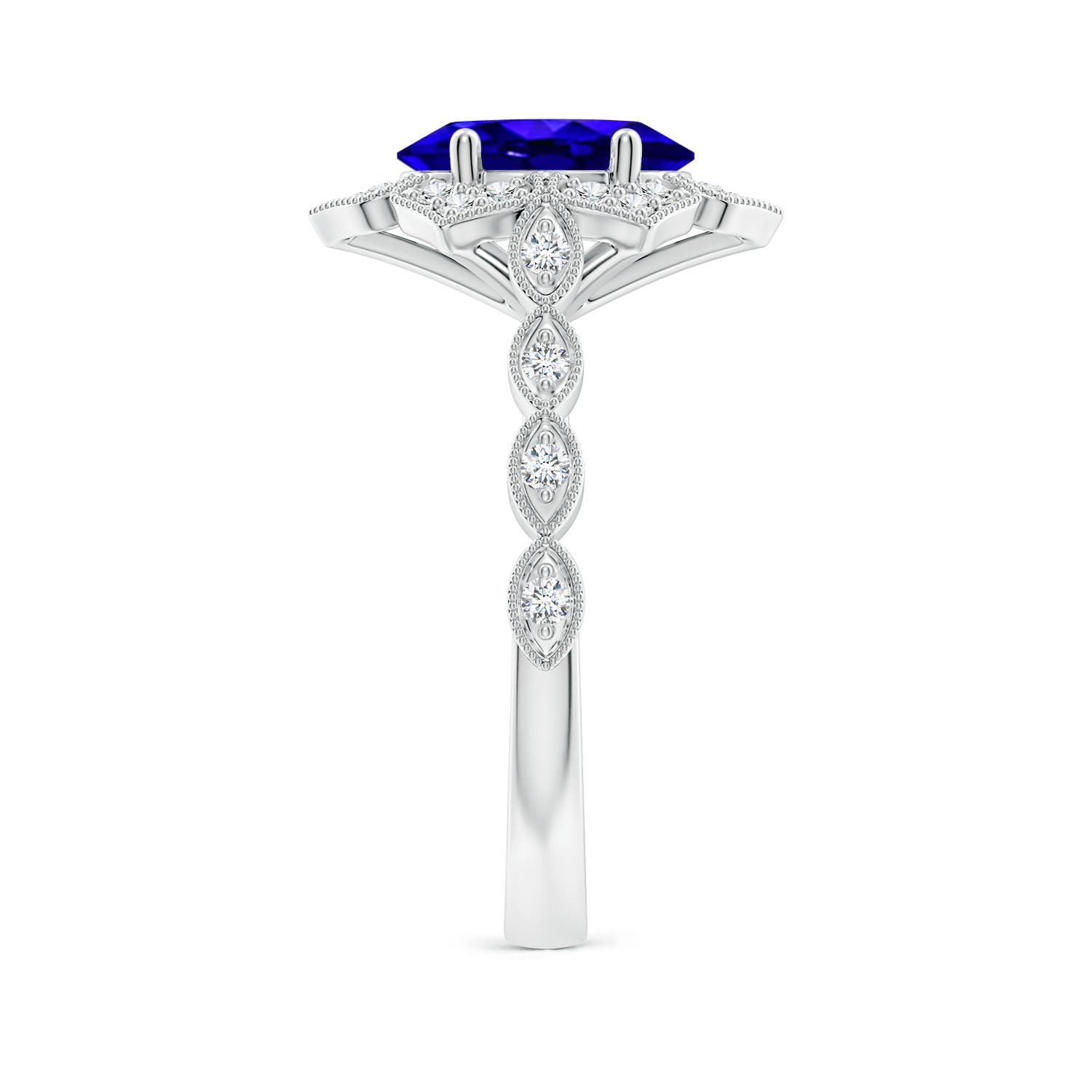 AAAA - Tanzanite / 2.16 CT / 14 KT White Gold