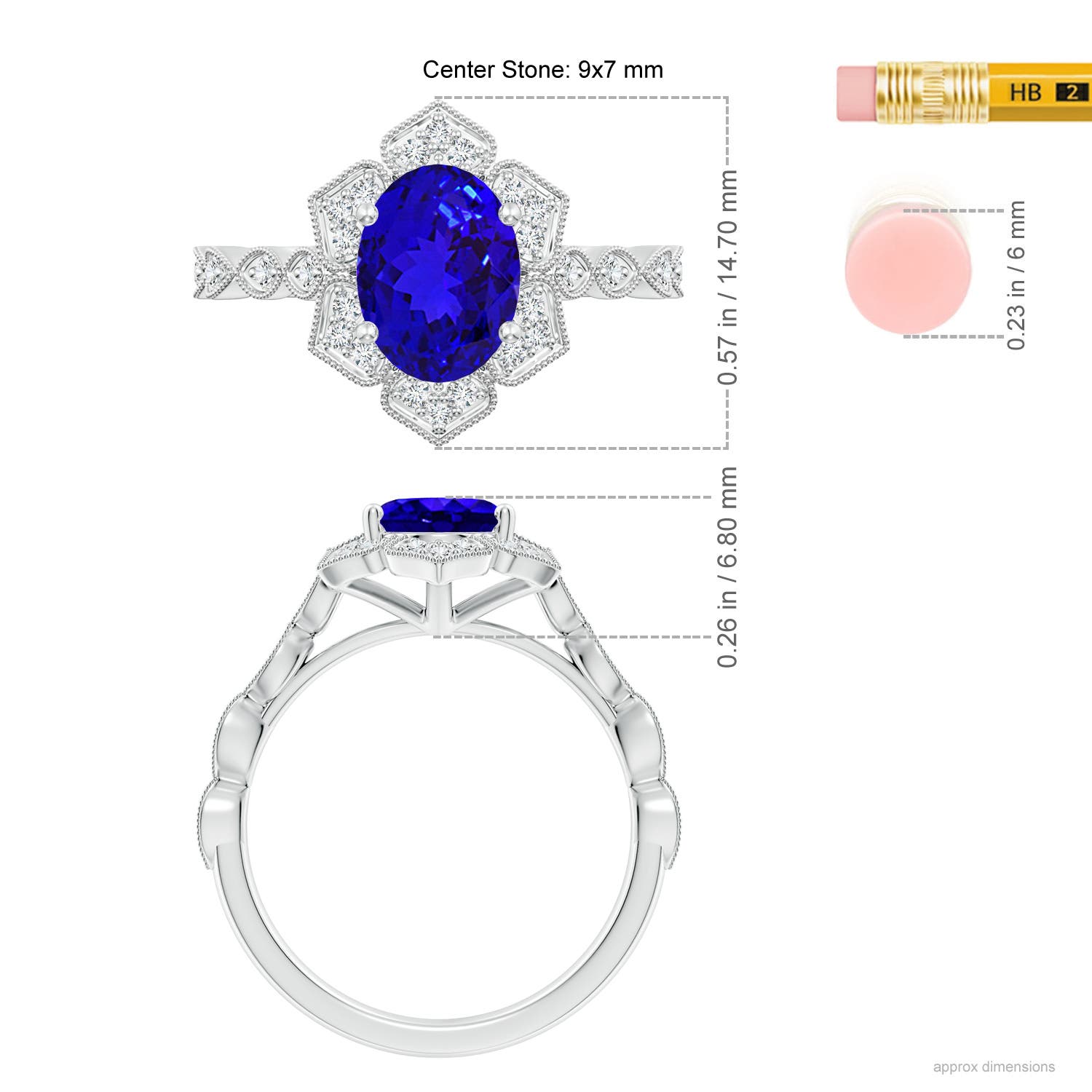 AAAA - Tanzanite / 2.16 CT / 14 KT White Gold