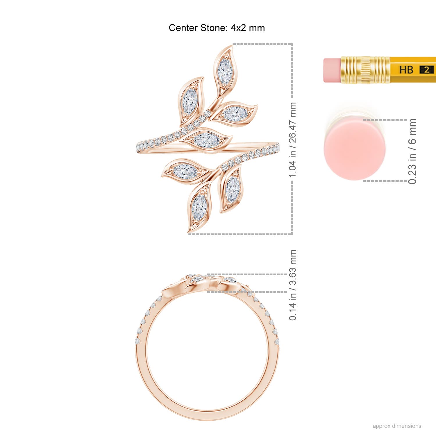 H, SI2 / 0.85 CT / 14 KT Rose Gold