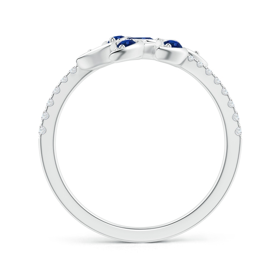 4x2mm AA Marquise Sapphire Olive Leaf Ring in White Gold side-1