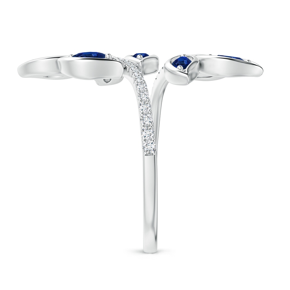 4x2mm AA Marquise Sapphire Olive Leaf Ring in White Gold side-2