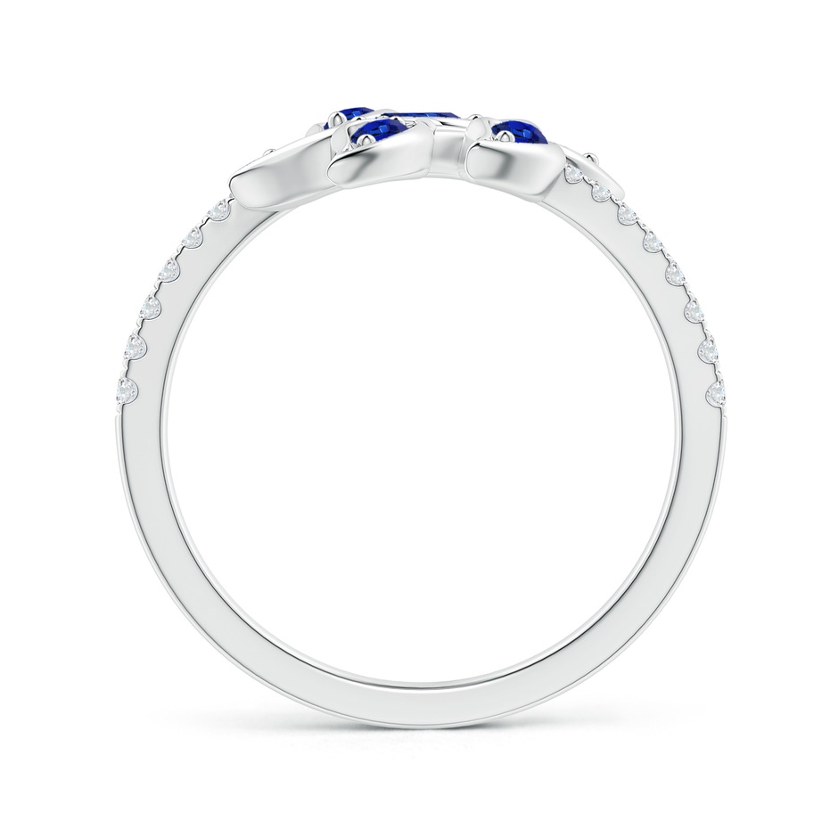 4x2mm AAA Marquise Sapphire Olive Leaf Ring in White Gold side-1