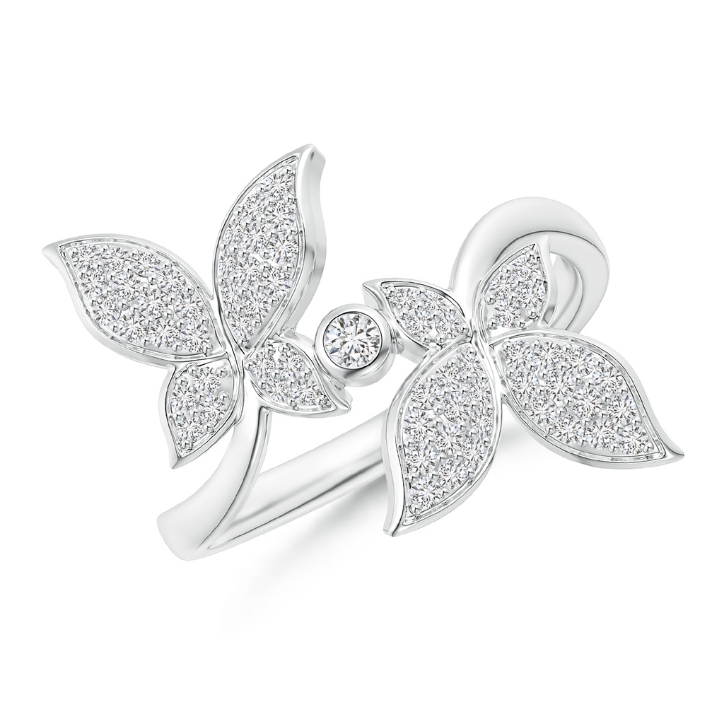 2mm HSI2 Diamond Double Butterfly Ring in White Gold 