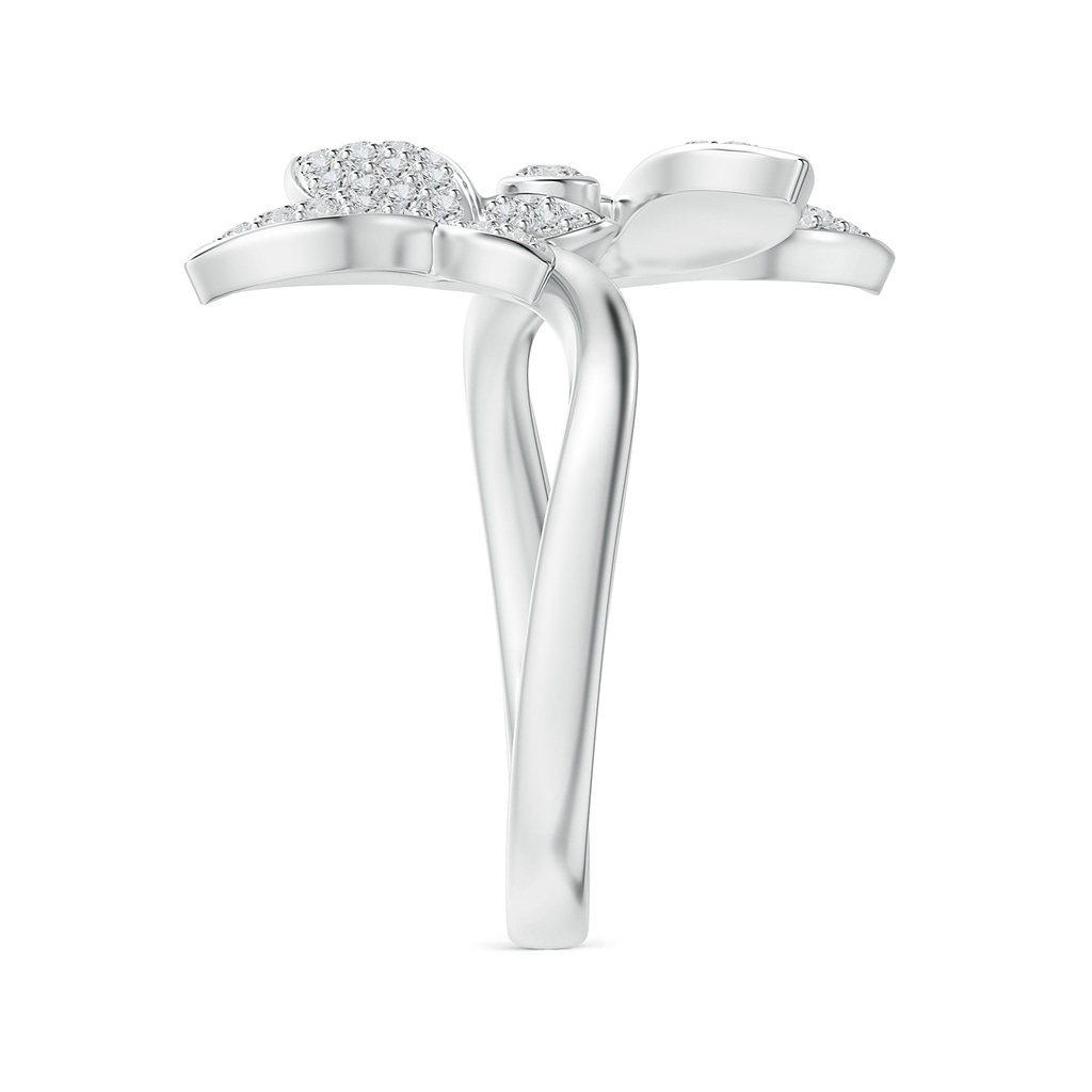 2mm HSI2 Diamond Double Butterfly Ring in White Gold Side-2