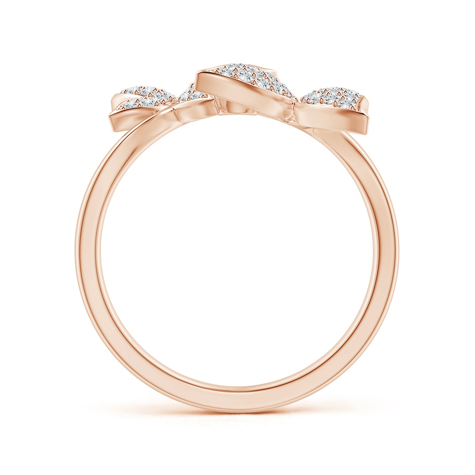 2mm A Pink Sapphire and Diamond Double Butterfly Ring in Rose Gold side-1