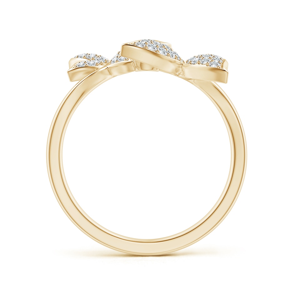 2mm AAAA Pink Sapphire and Diamond Double Butterfly Ring in Yellow Gold side-1