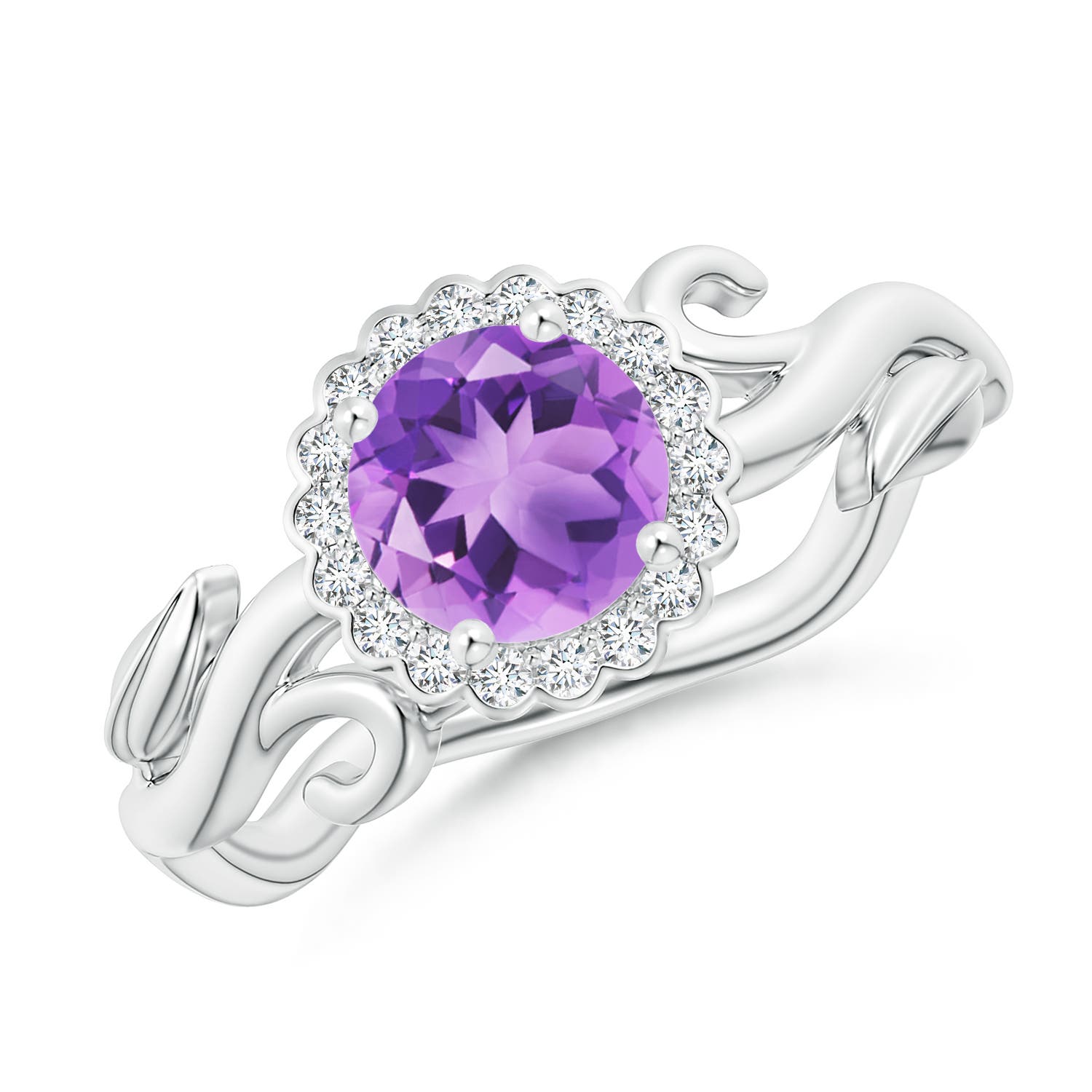 A - Amethyst / 0.91 CT / 14 KT White Gold