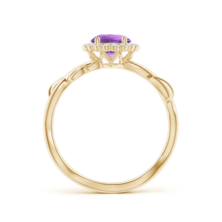 6mm A Vintage Inspired Amethyst Flower and Vine Ring in Yellow Gold side-1