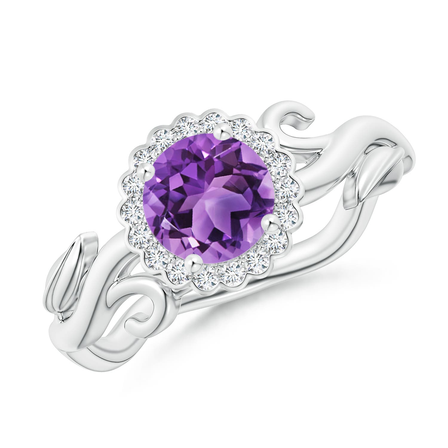 AA - Amethyst / 0.91 CT / 14 KT White Gold