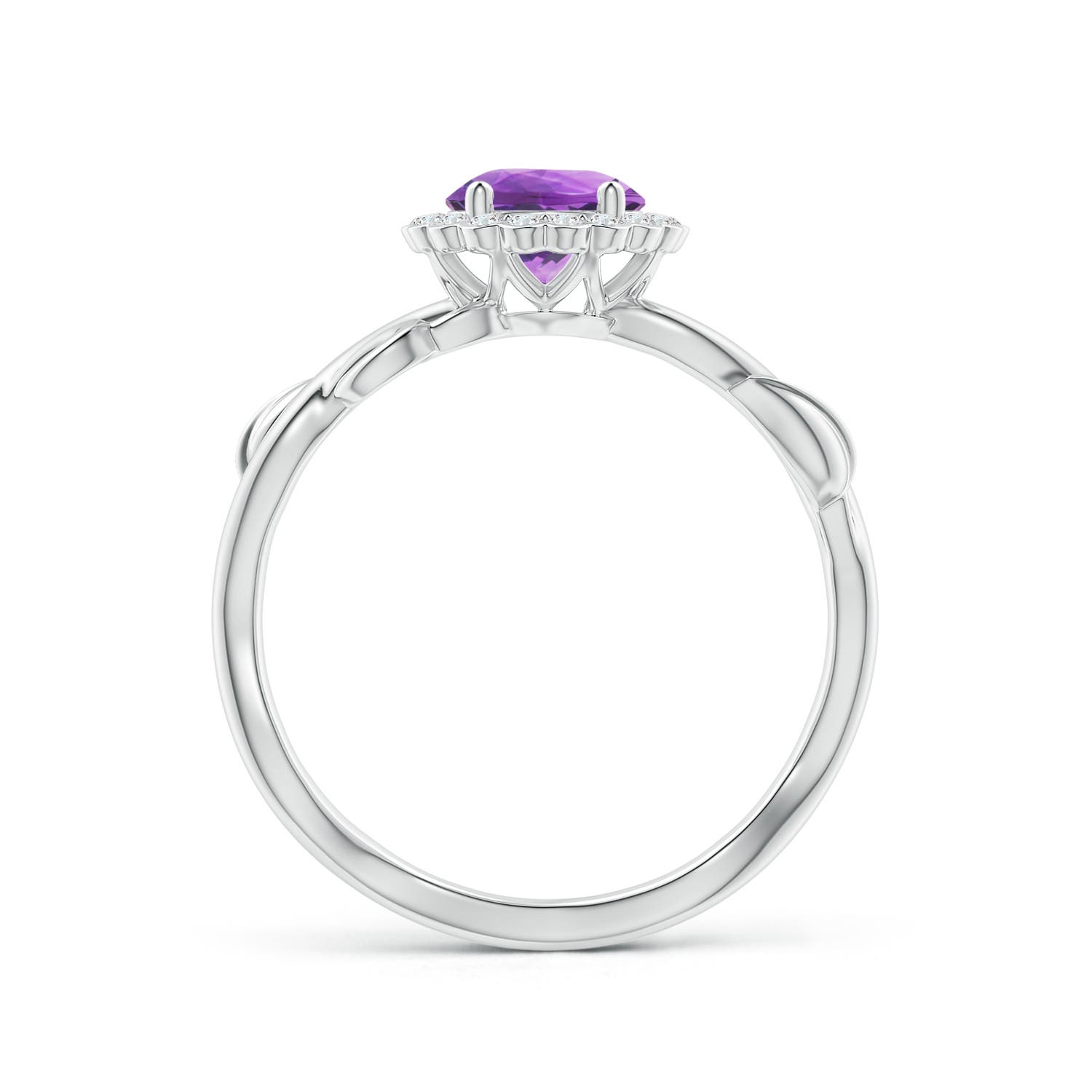 AA - Amethyst / 0.91 CT / 14 KT White Gold