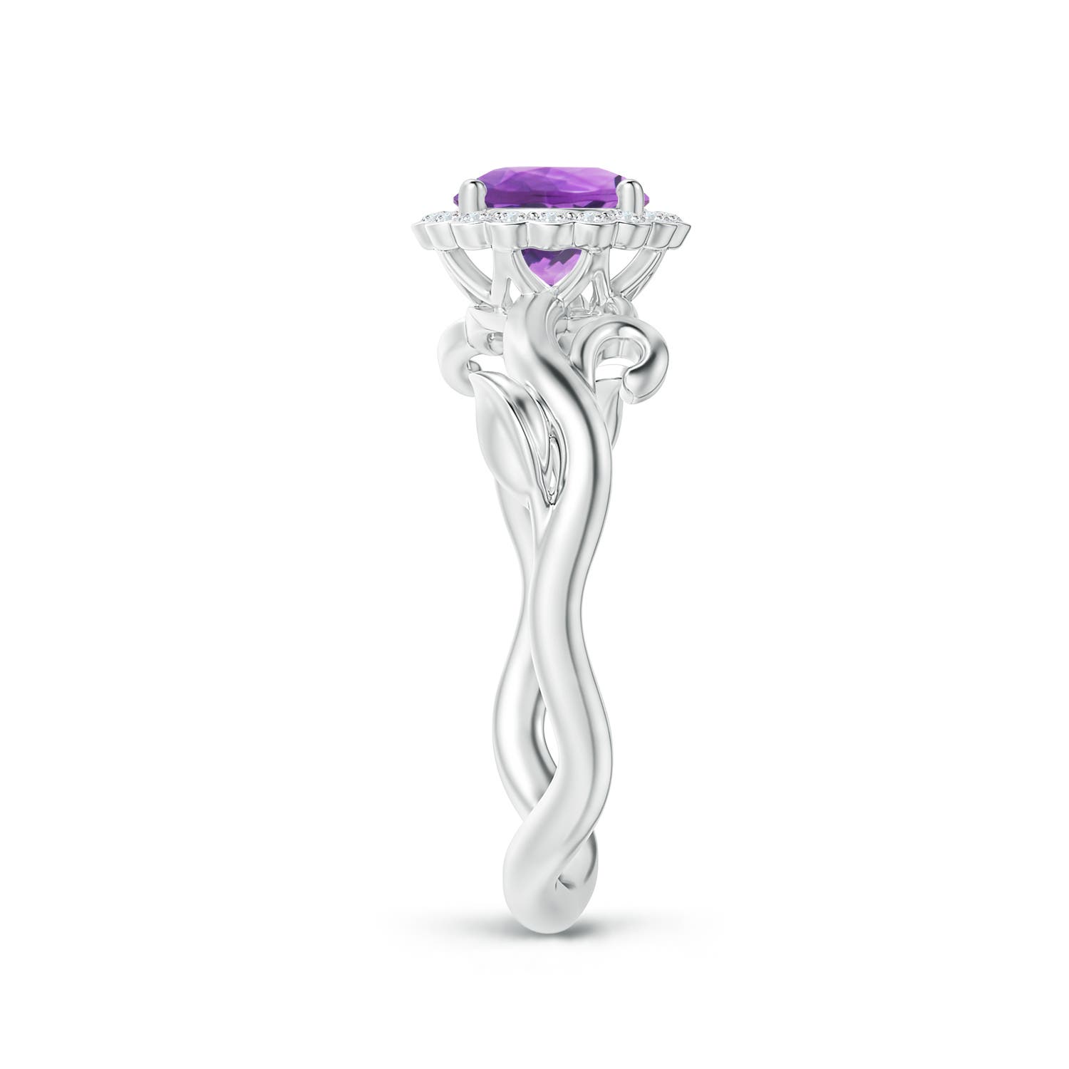 AA - Amethyst / 0.91 CT / 14 KT White Gold