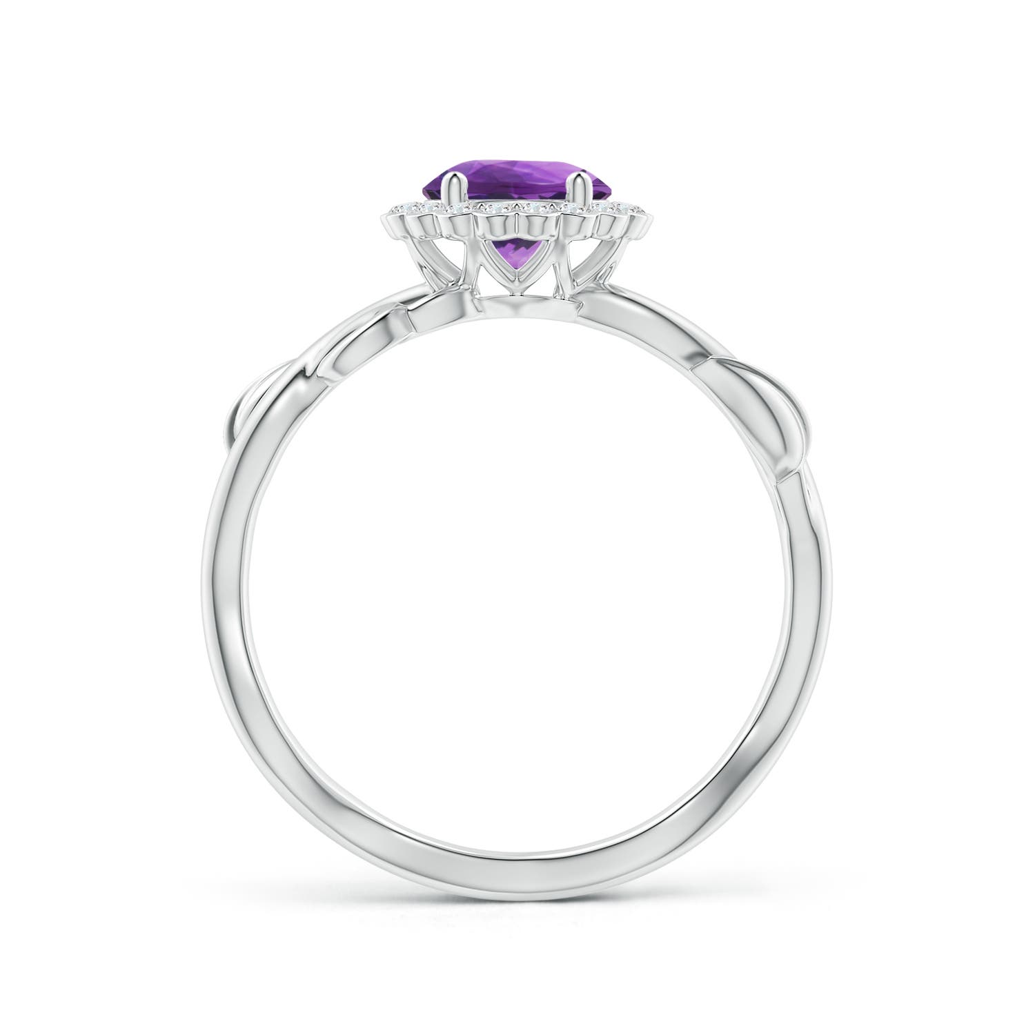 AAA - Amethyst / 0.91 CT / 14 KT White Gold