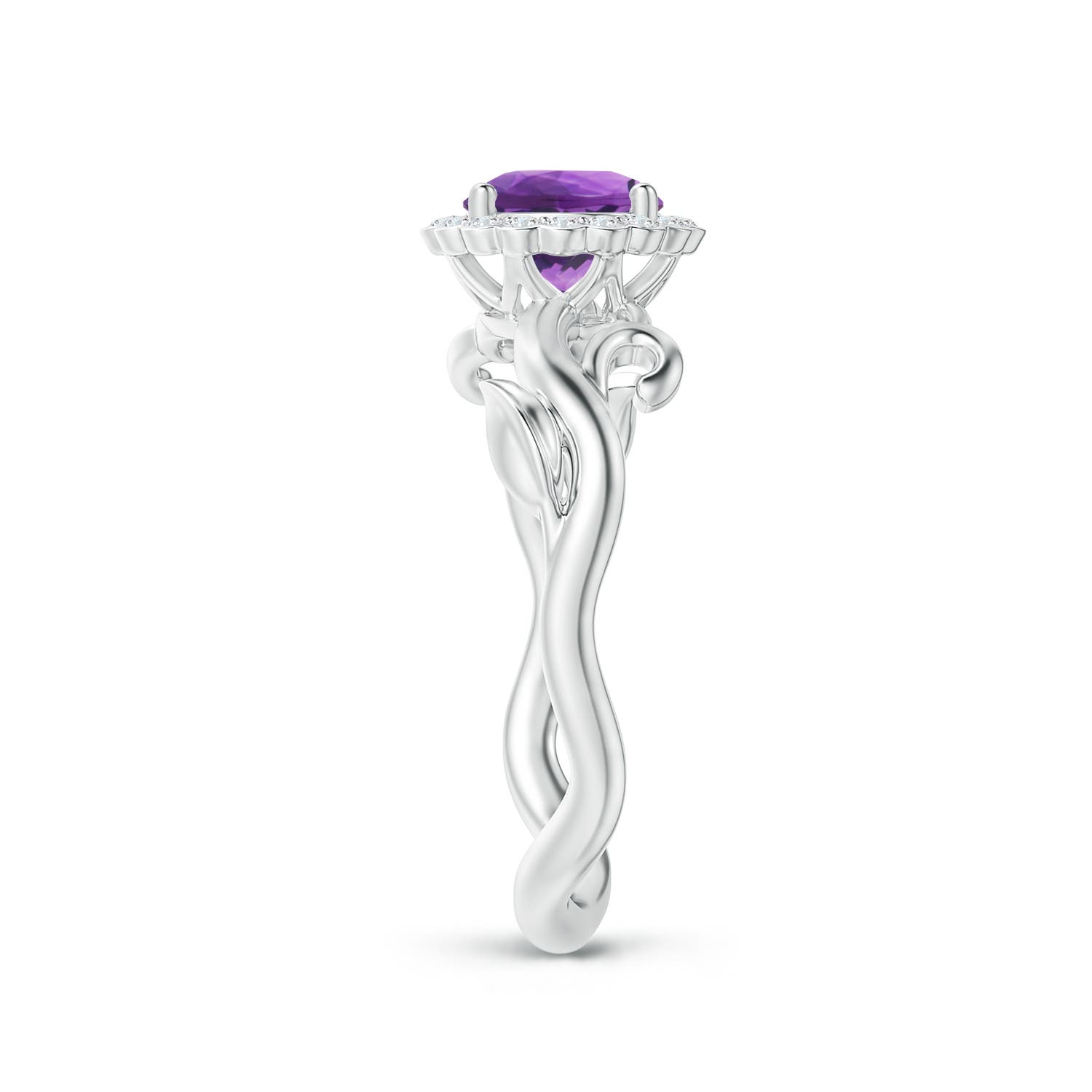 AAA - Amethyst / 0.91 CT / 14 KT White Gold