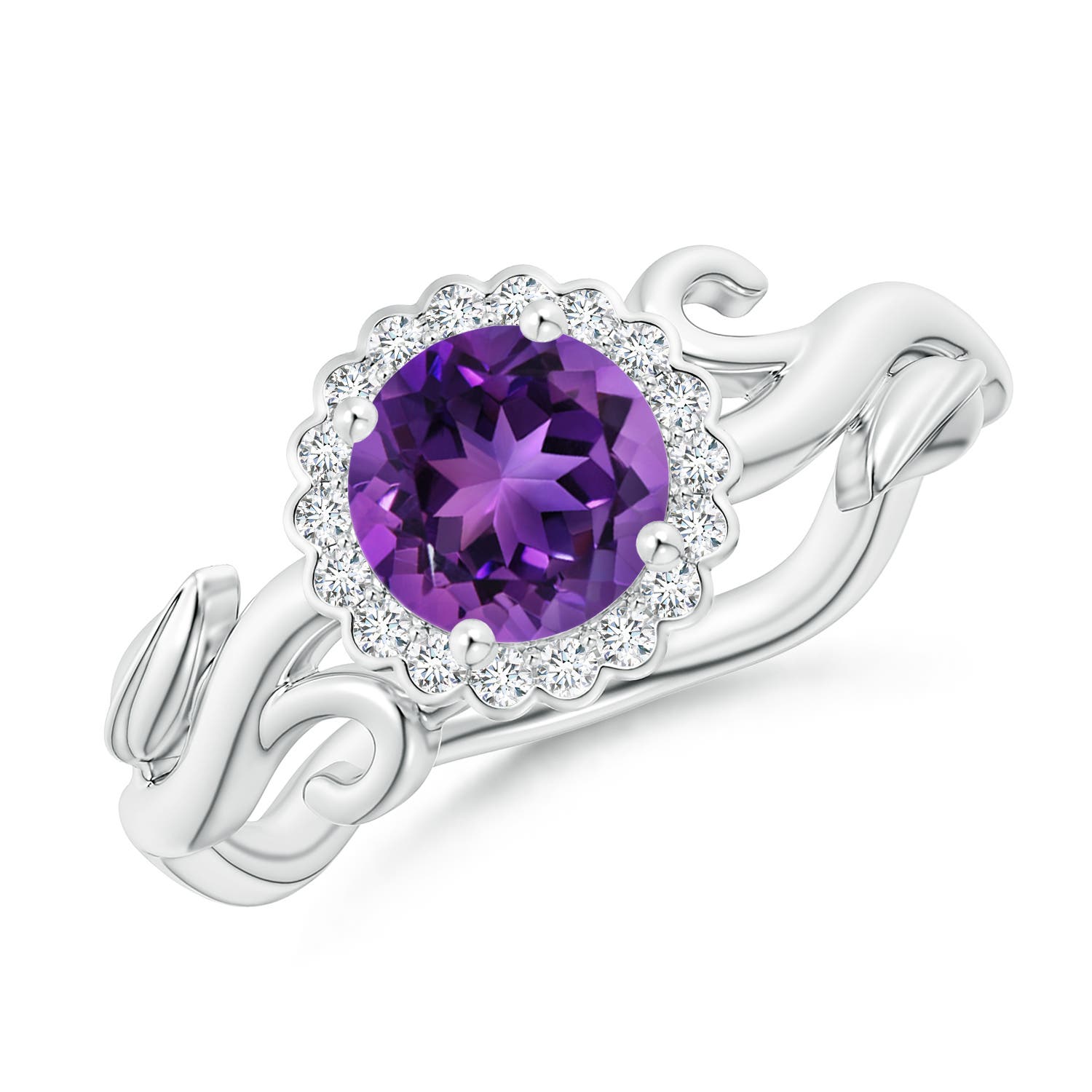 AAAA - Amethyst / 0.91 CT / 14 KT White Gold