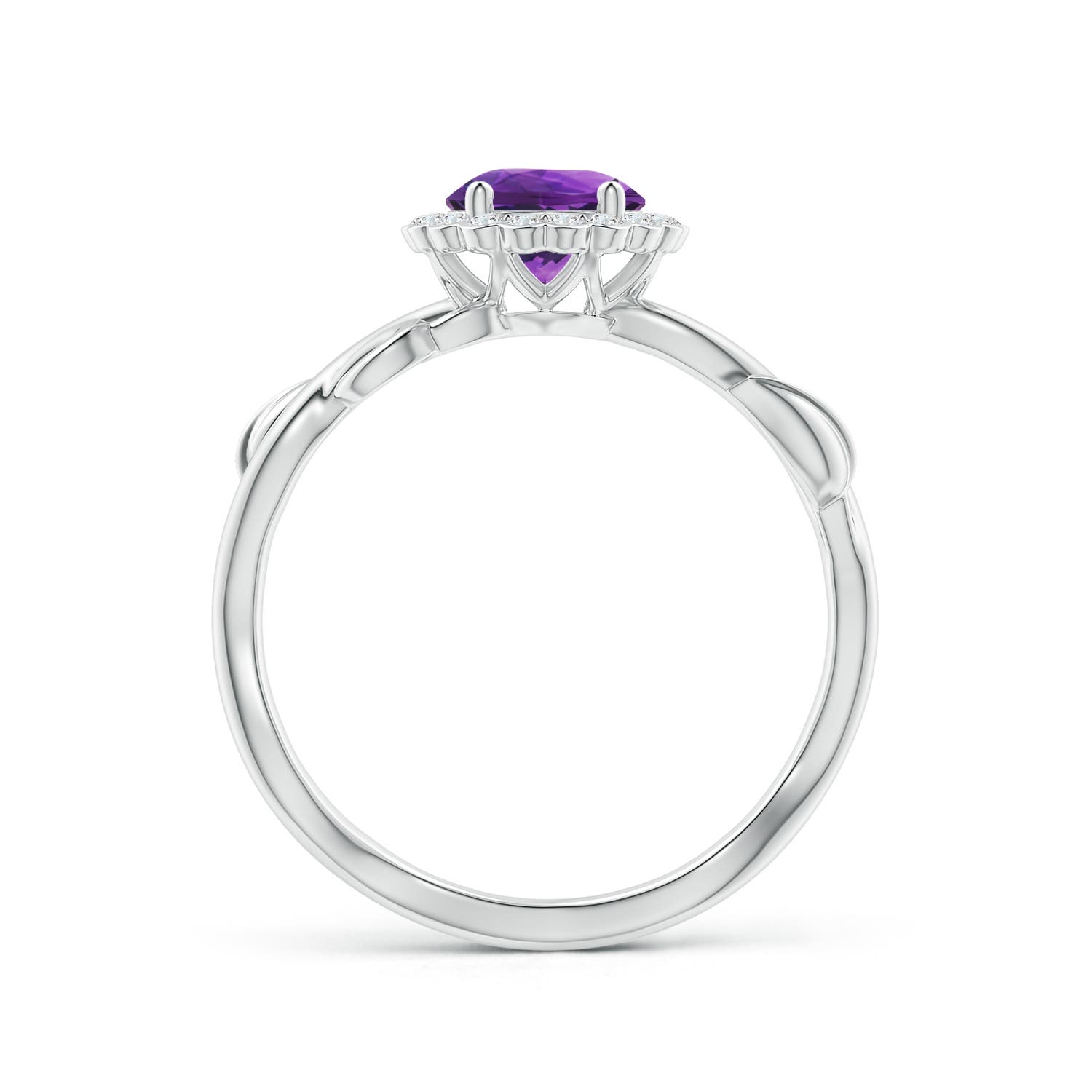 AAAA - Amethyst / 0.91 CT / 14 KT White Gold