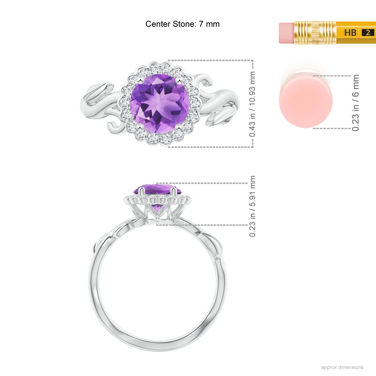 A - Amethyst / 1.33 CT / 14 KT White Gold