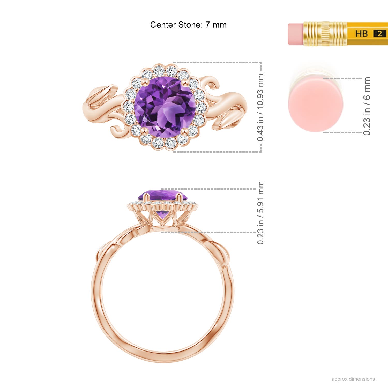 AA - Amethyst / 1.33 CT / 14 KT Rose Gold