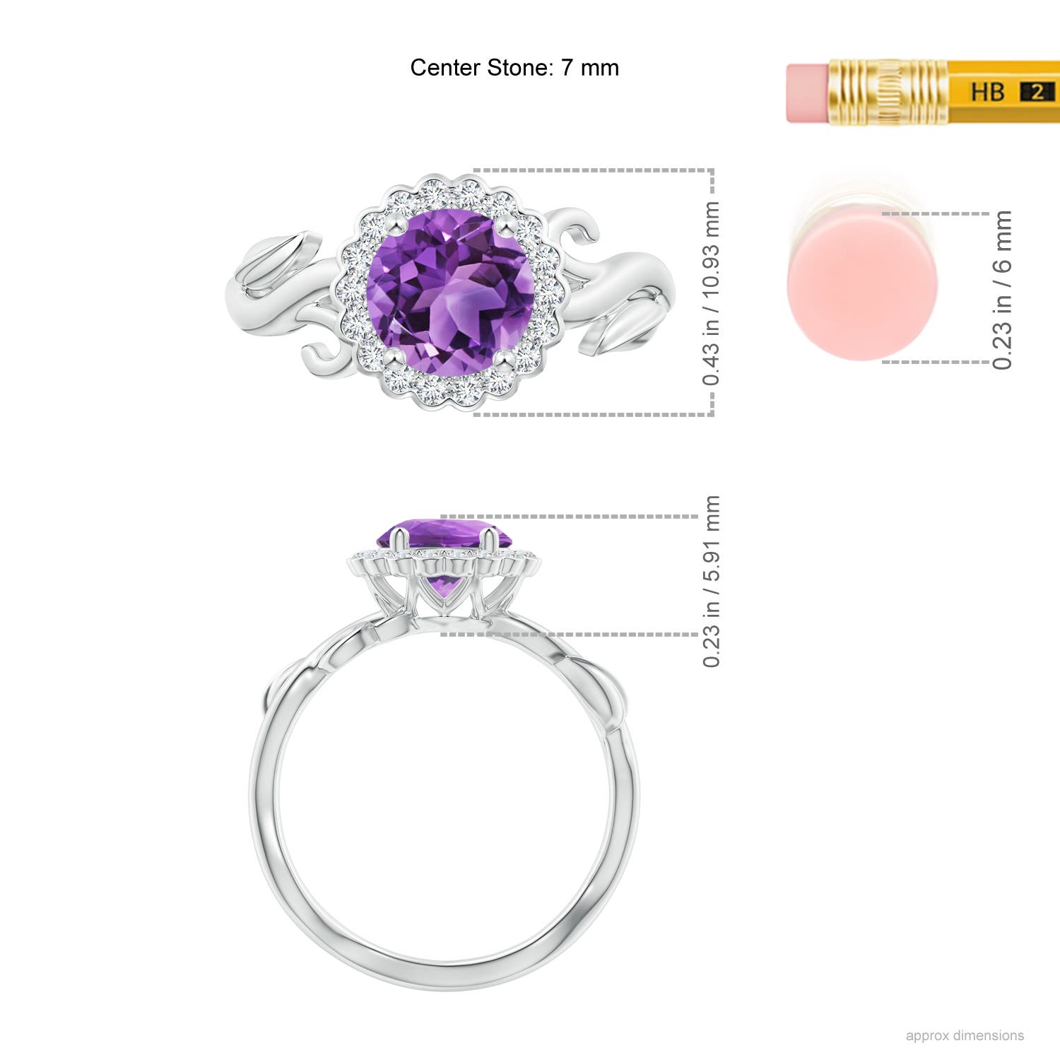 AA - Amethyst / 1.33 CT / 14 KT White Gold