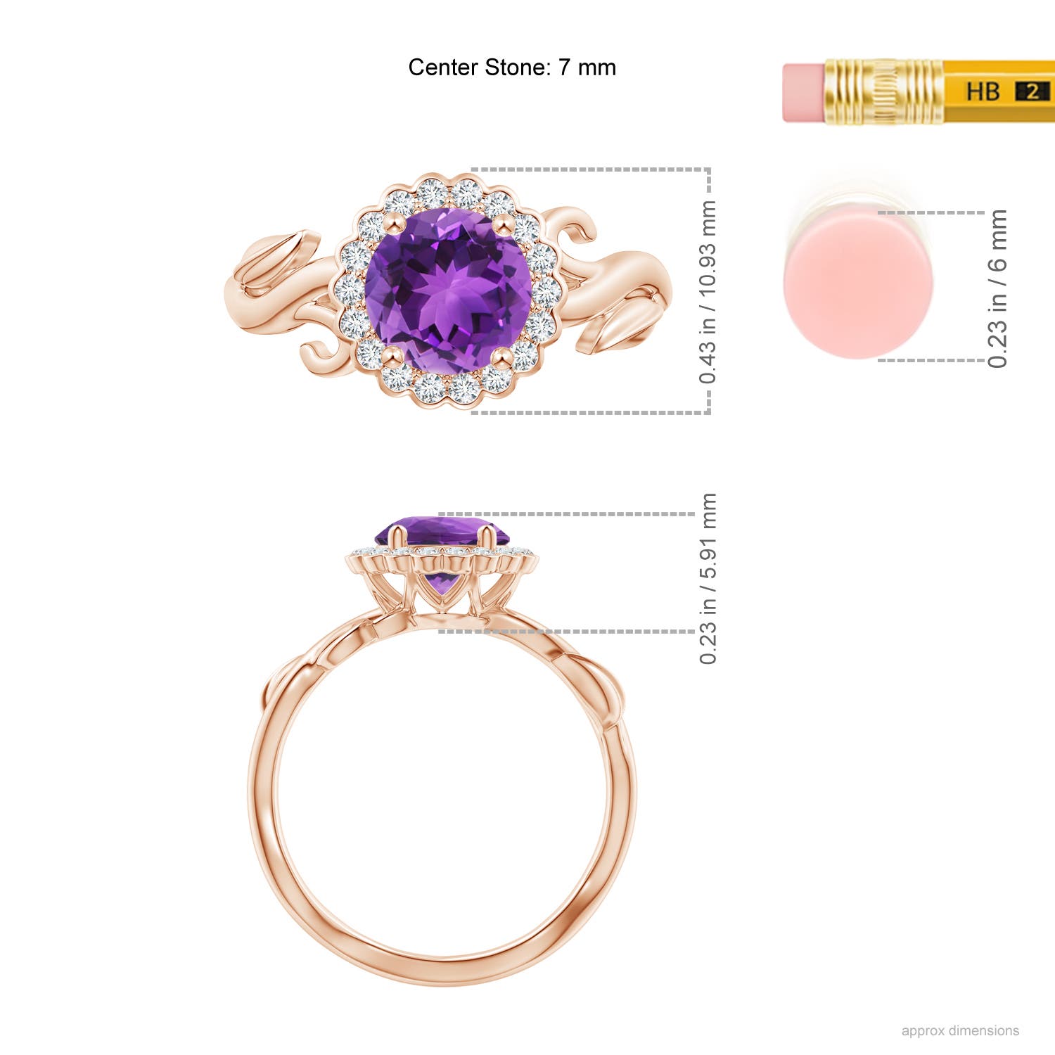 AAA - Amethyst / 1.33 CT / 14 KT Rose Gold