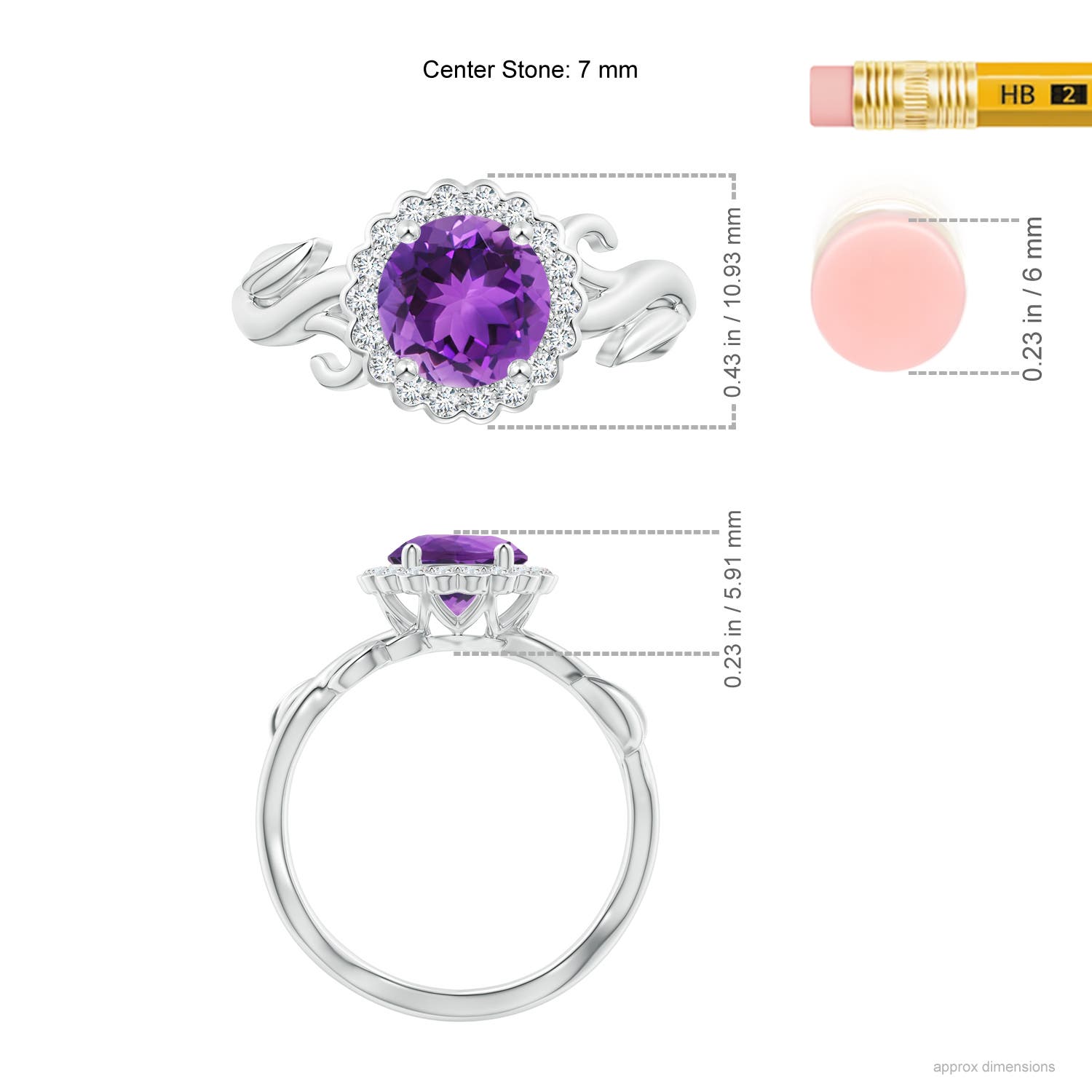 AAA - Amethyst / 1.33 CT / 14 KT White Gold