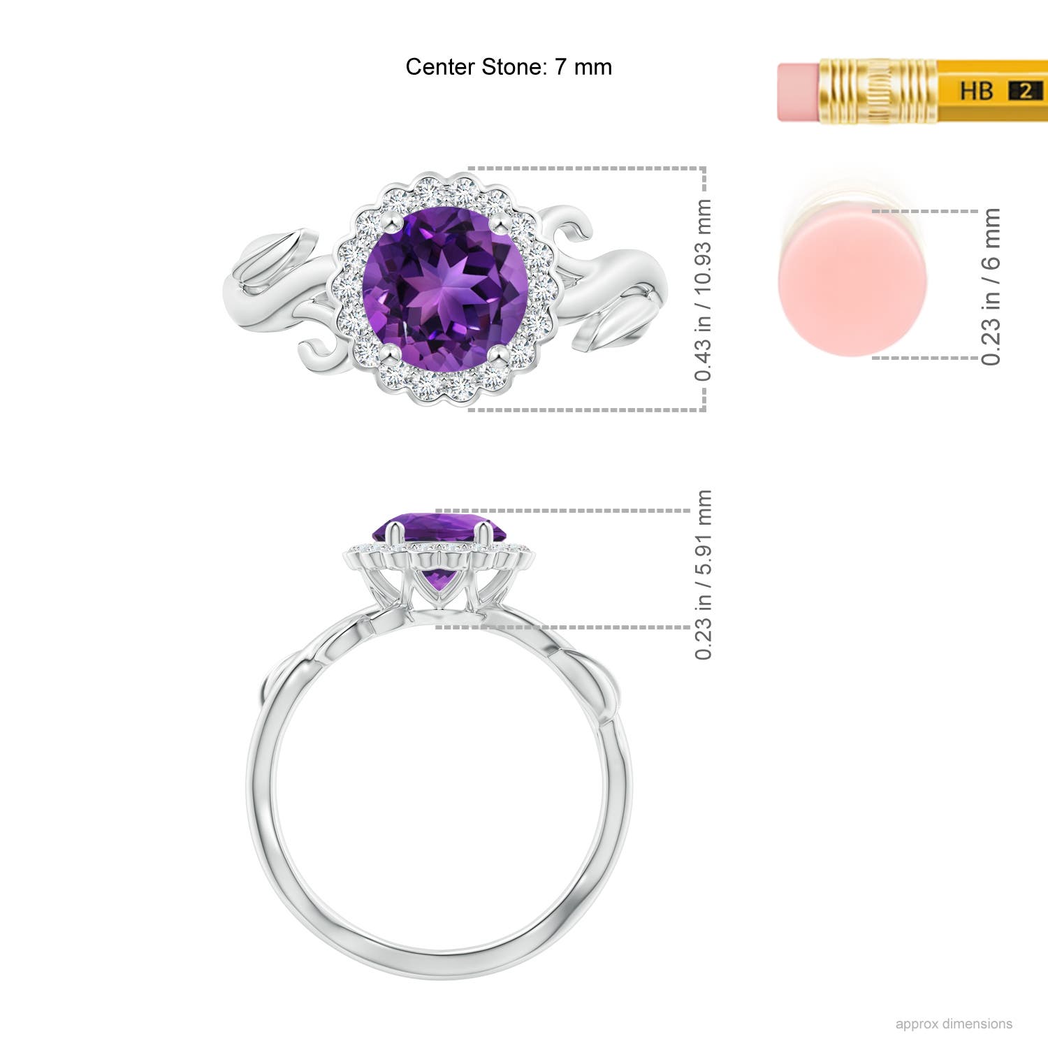 AAAA - Amethyst / 1.33 CT / 14 KT White Gold