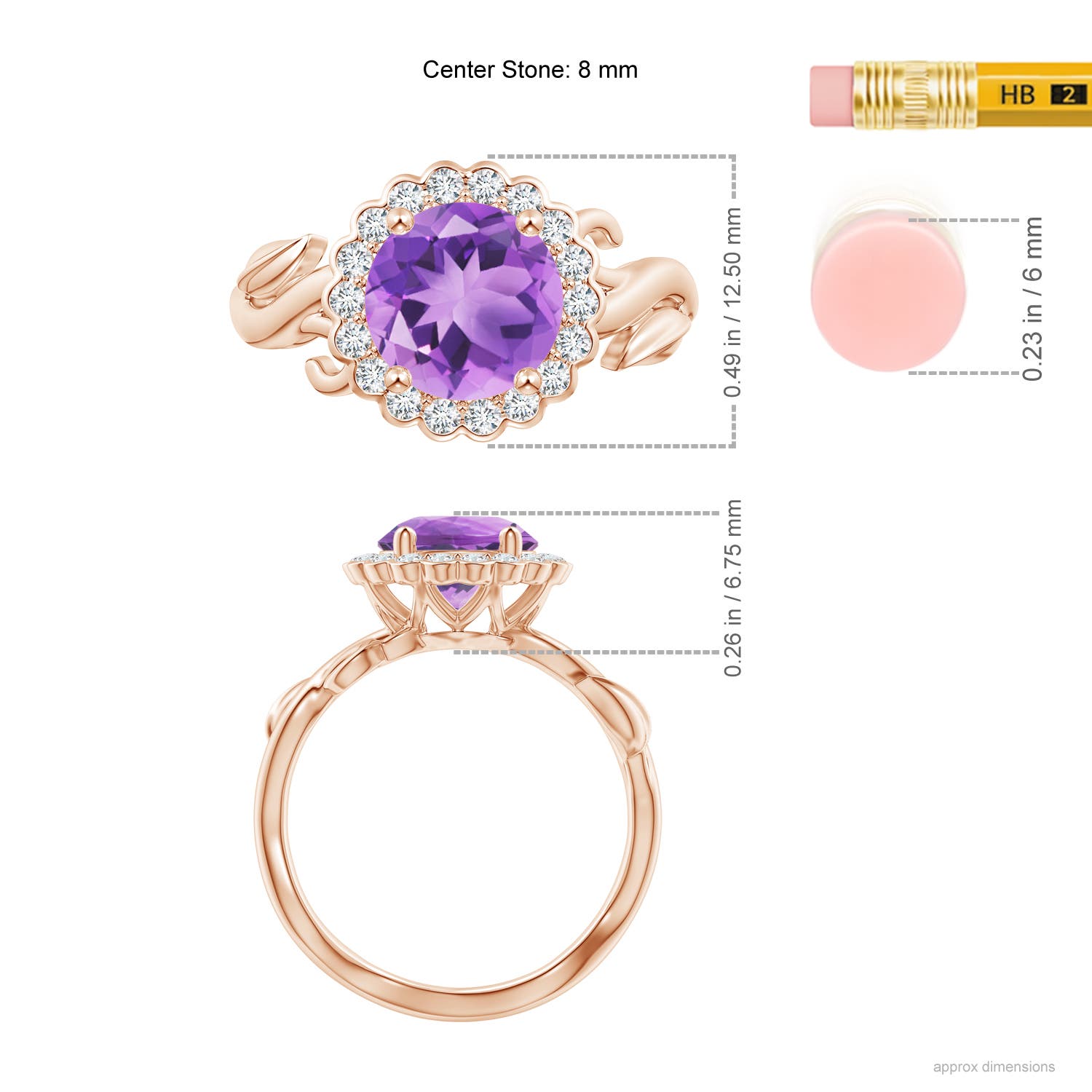 A - Amethyst / 1.95 CT / 14 KT Rose Gold