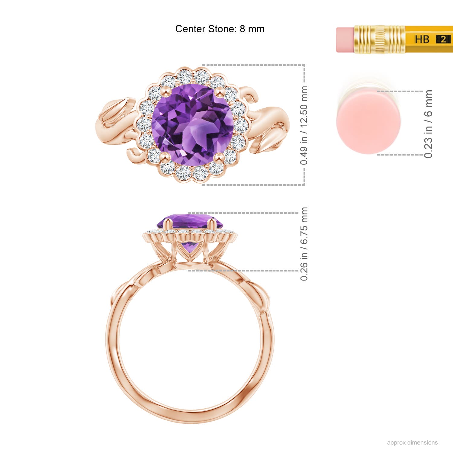 AA - Amethyst / 1.95 CT / 14 KT Rose Gold