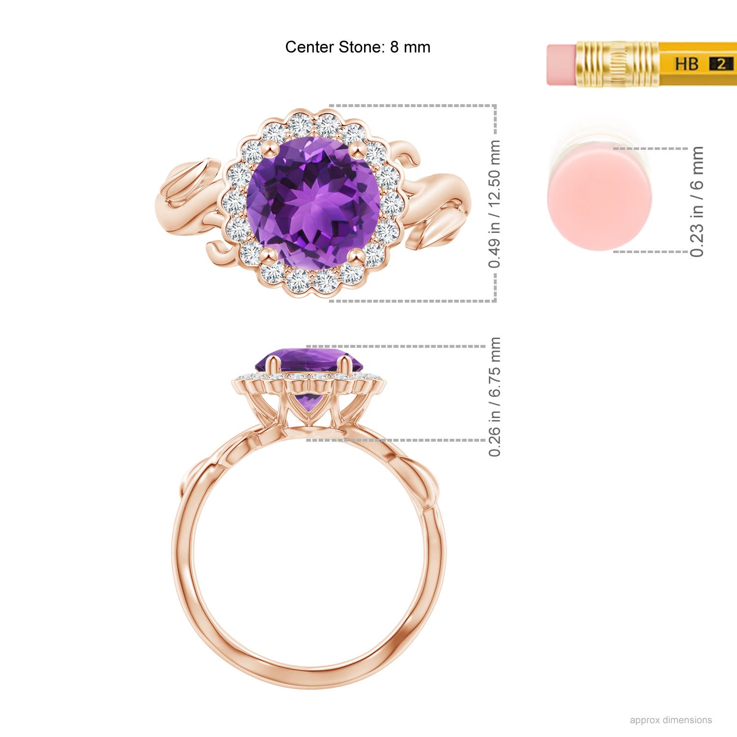 AAA - Amethyst / 1.95 CT / 14 KT Rose Gold