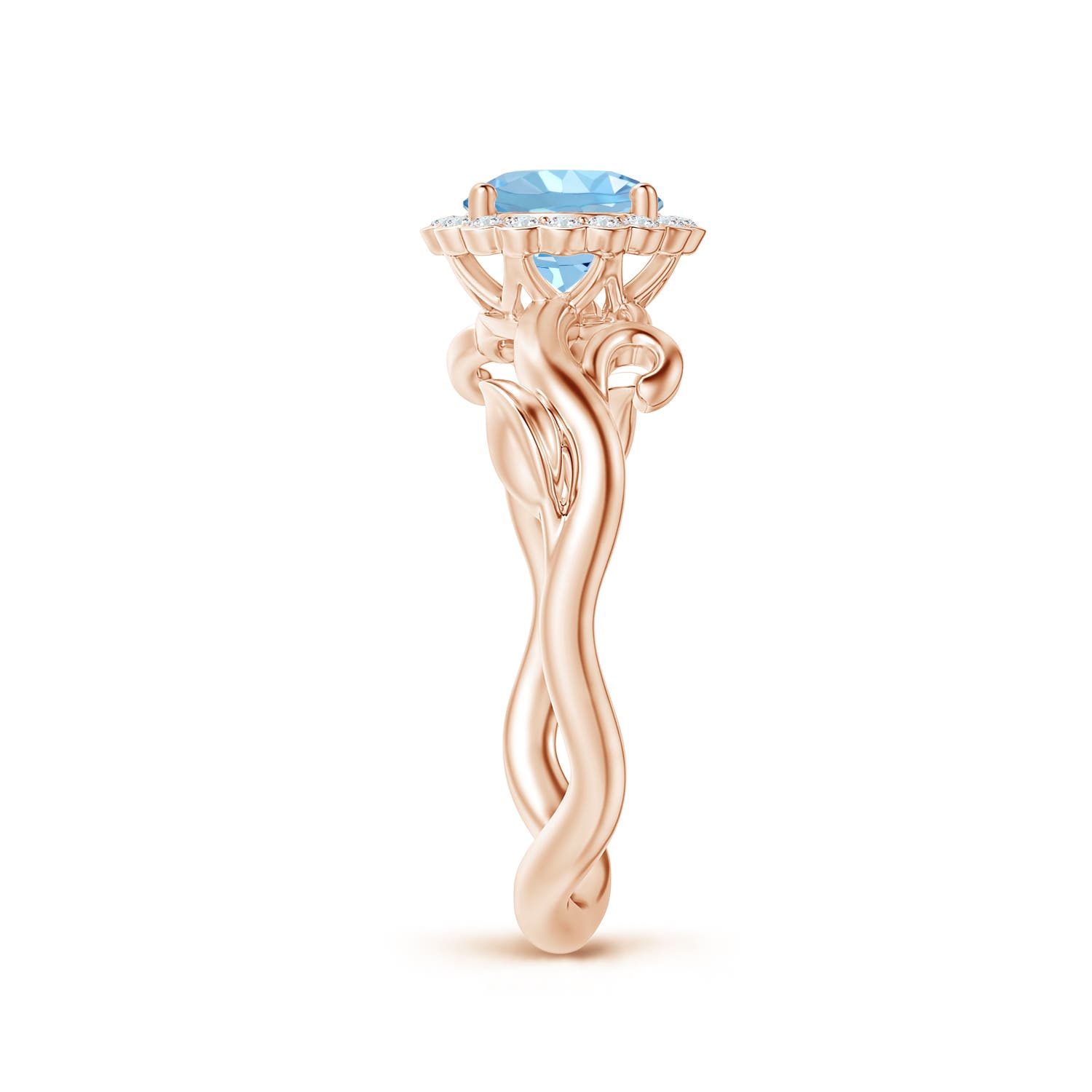 AAAA - Aquamarine / 0.83 CT / 14 KT Rose Gold