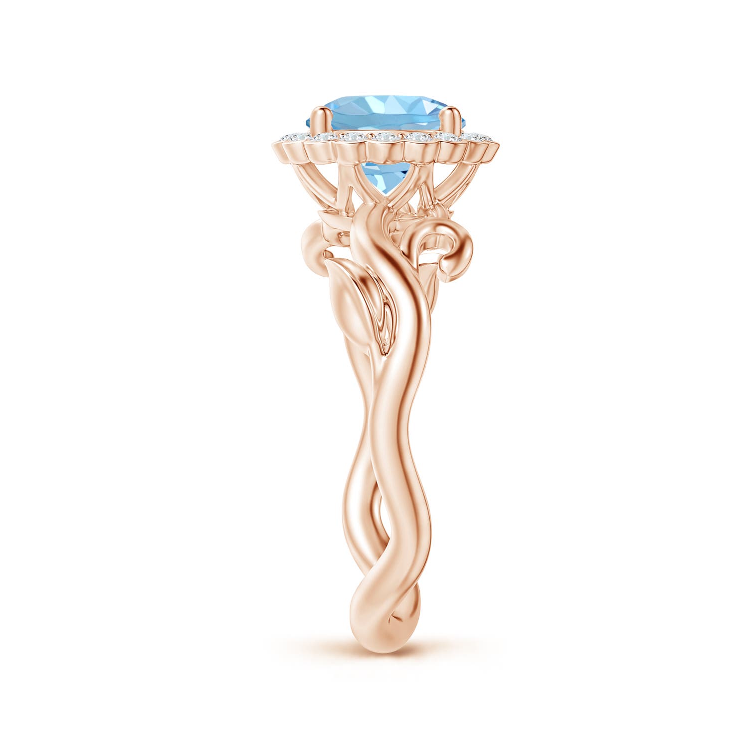 AAAA - Aquamarine / 1.3 CT / 14 KT Rose Gold