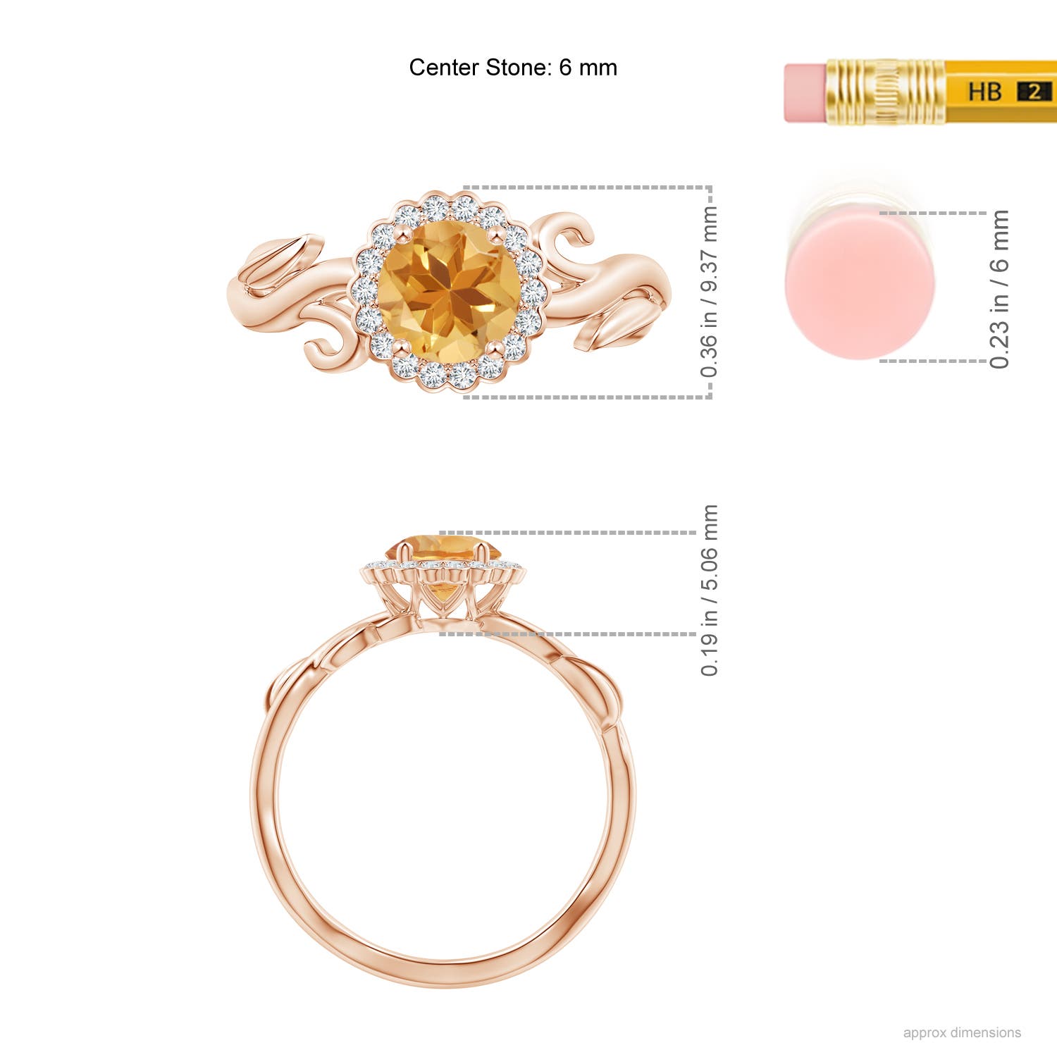 A - Citrine / 0.81 CT / 14 KT Rose Gold