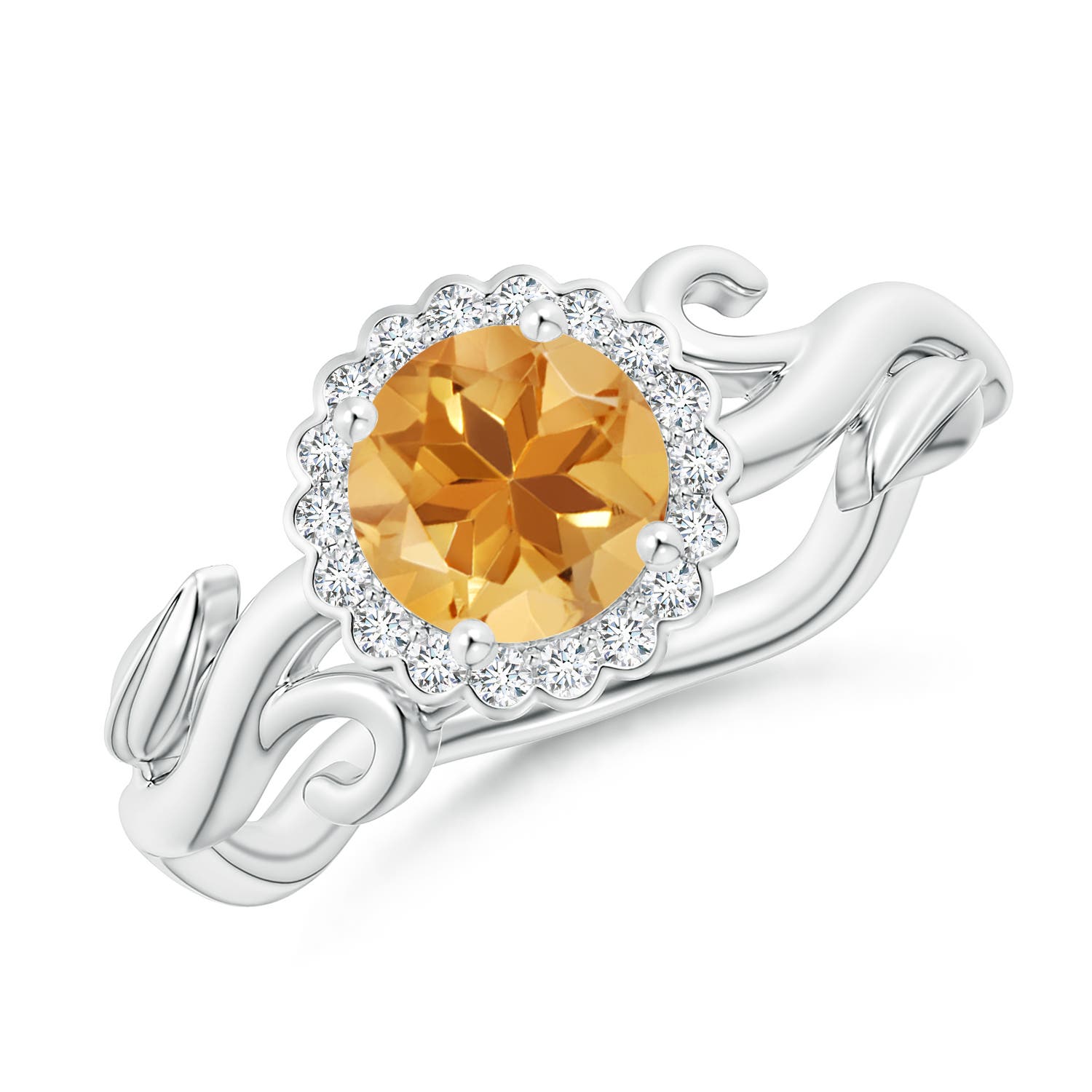 A - Citrine / 0.81 CT / 14 KT White Gold