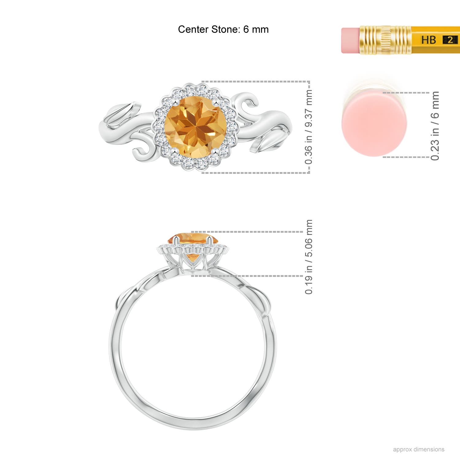 A - Citrine / 0.81 CT / 14 KT White Gold