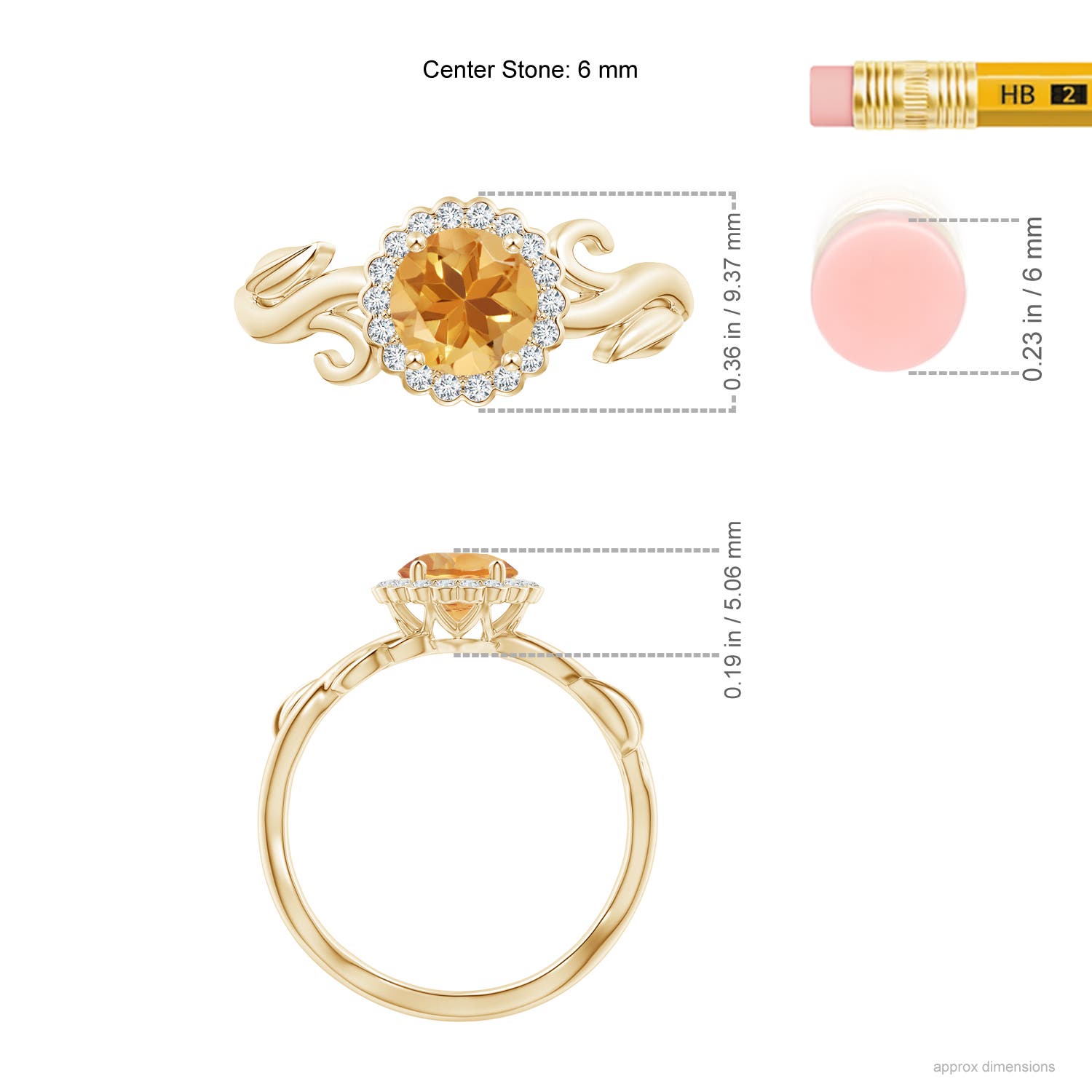 A - Citrine / 0.81 CT / 14 KT Yellow Gold