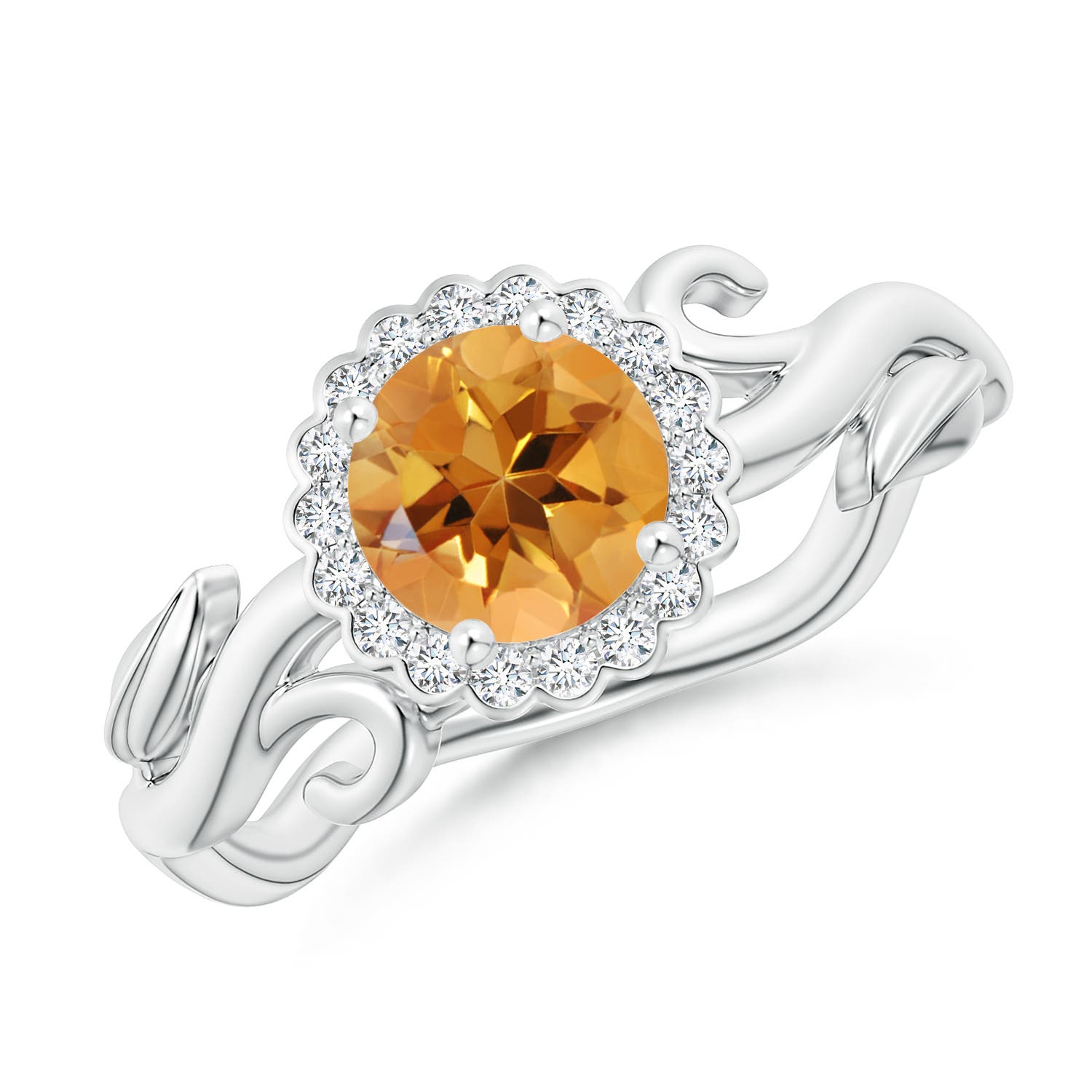 AA - Citrine / 0.81 CT / 14 KT White Gold