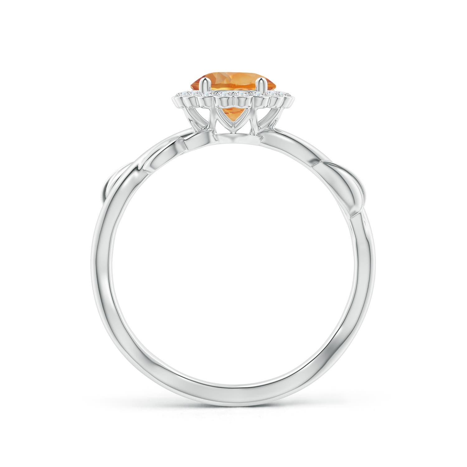 AA - Citrine / 0.81 CT / 14 KT White Gold