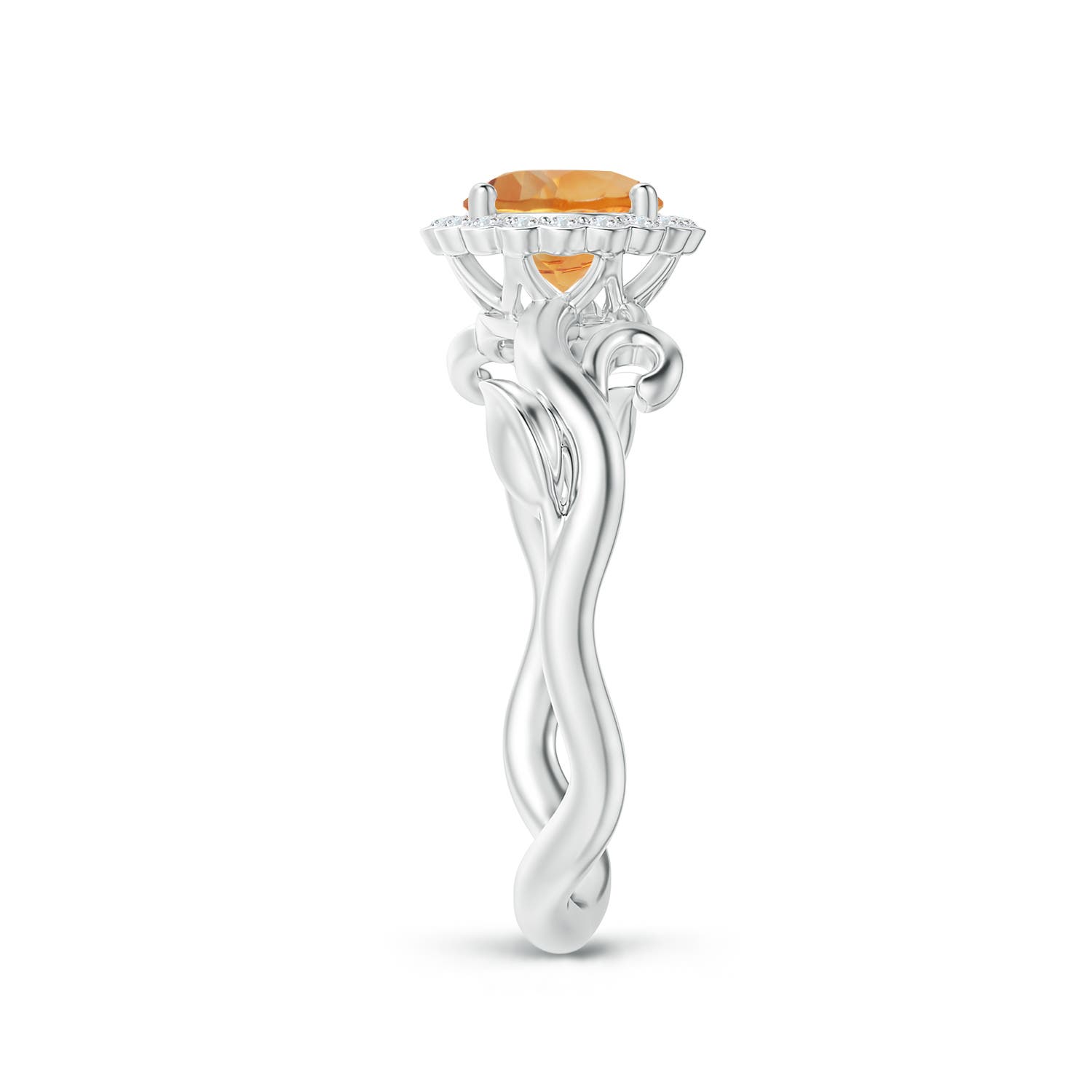 AA - Citrine / 0.81 CT / 14 KT White Gold