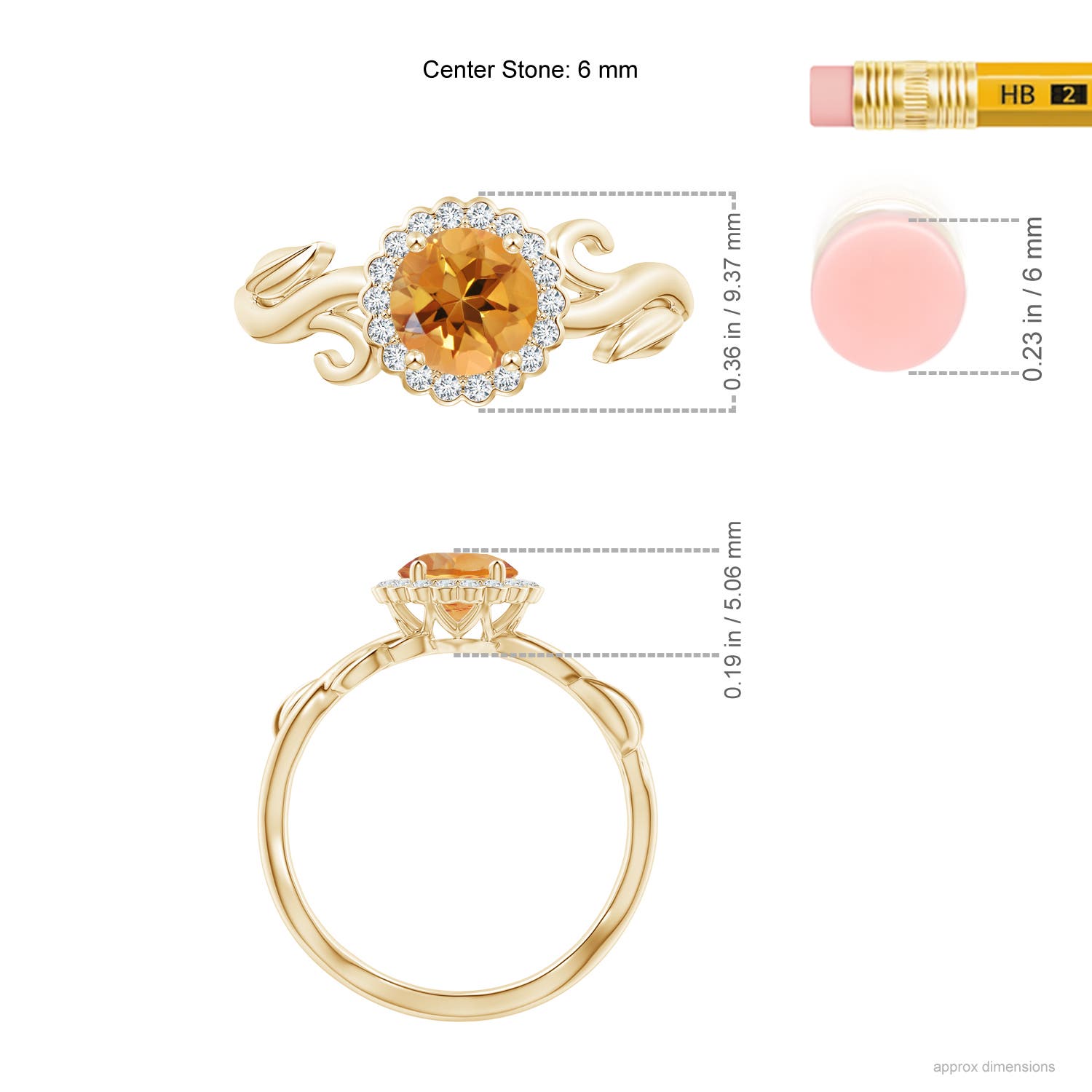 AA - Citrine / 0.81 CT / 14 KT Yellow Gold