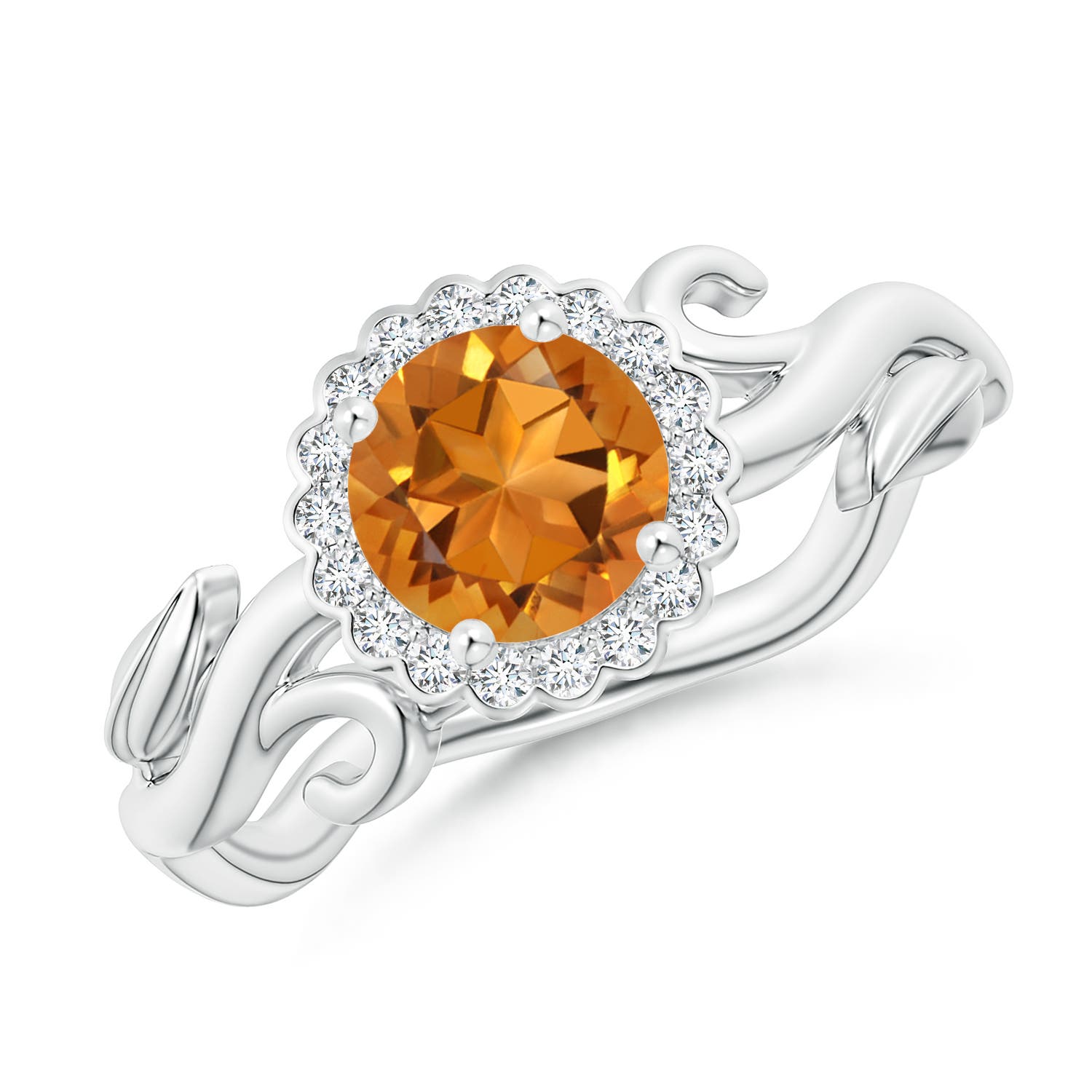 AAA - Citrine / 0.81 CT / 14 KT White Gold