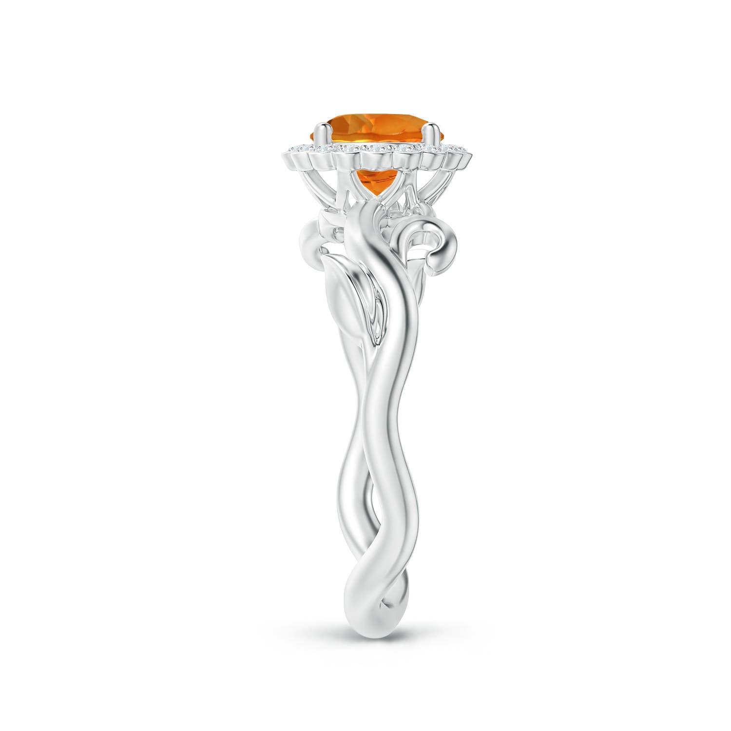 AAAA - Citrine / 0.81 CT / 14 KT White Gold