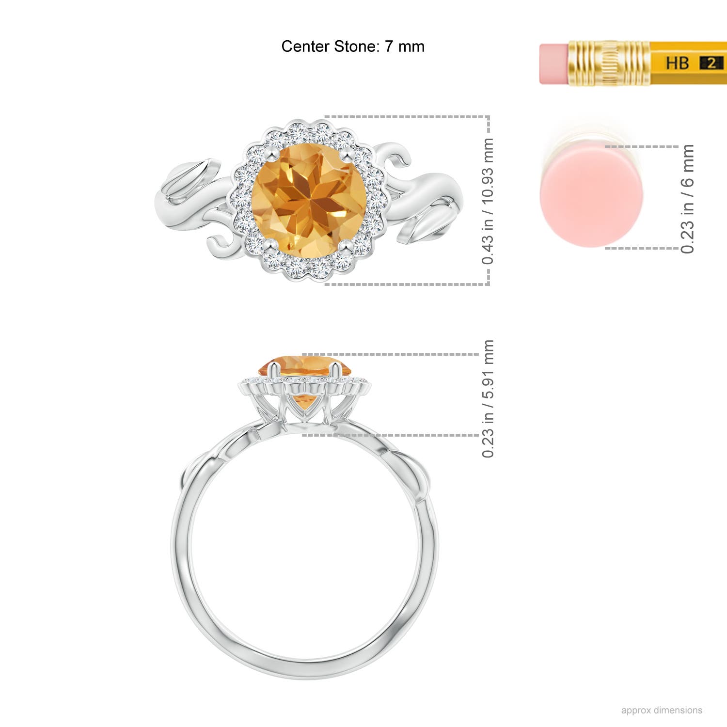 A - Citrine / 1.43 CT / 14 KT White Gold