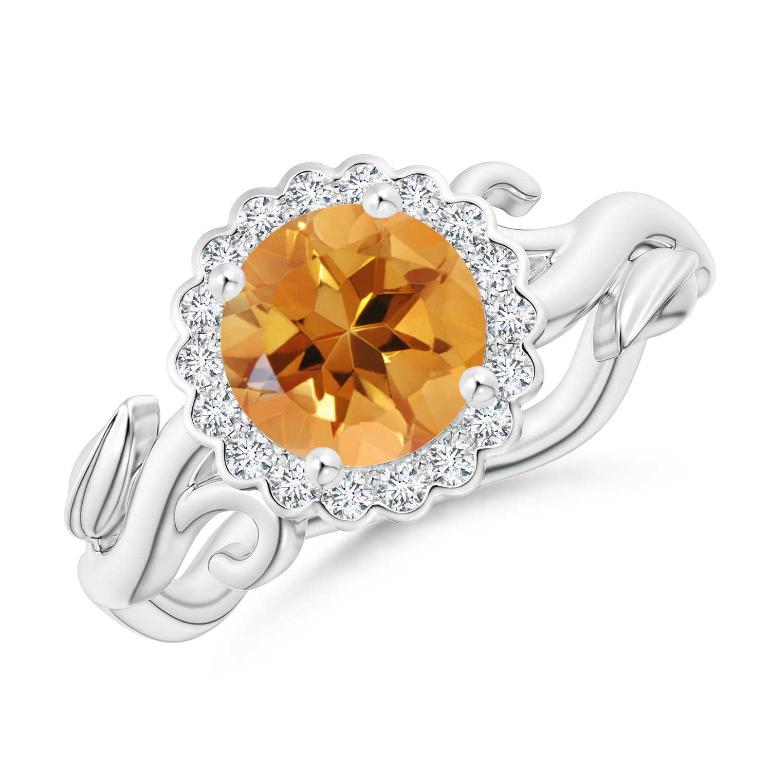 AA - Citrine / 1.43 CT / 14 KT White Gold