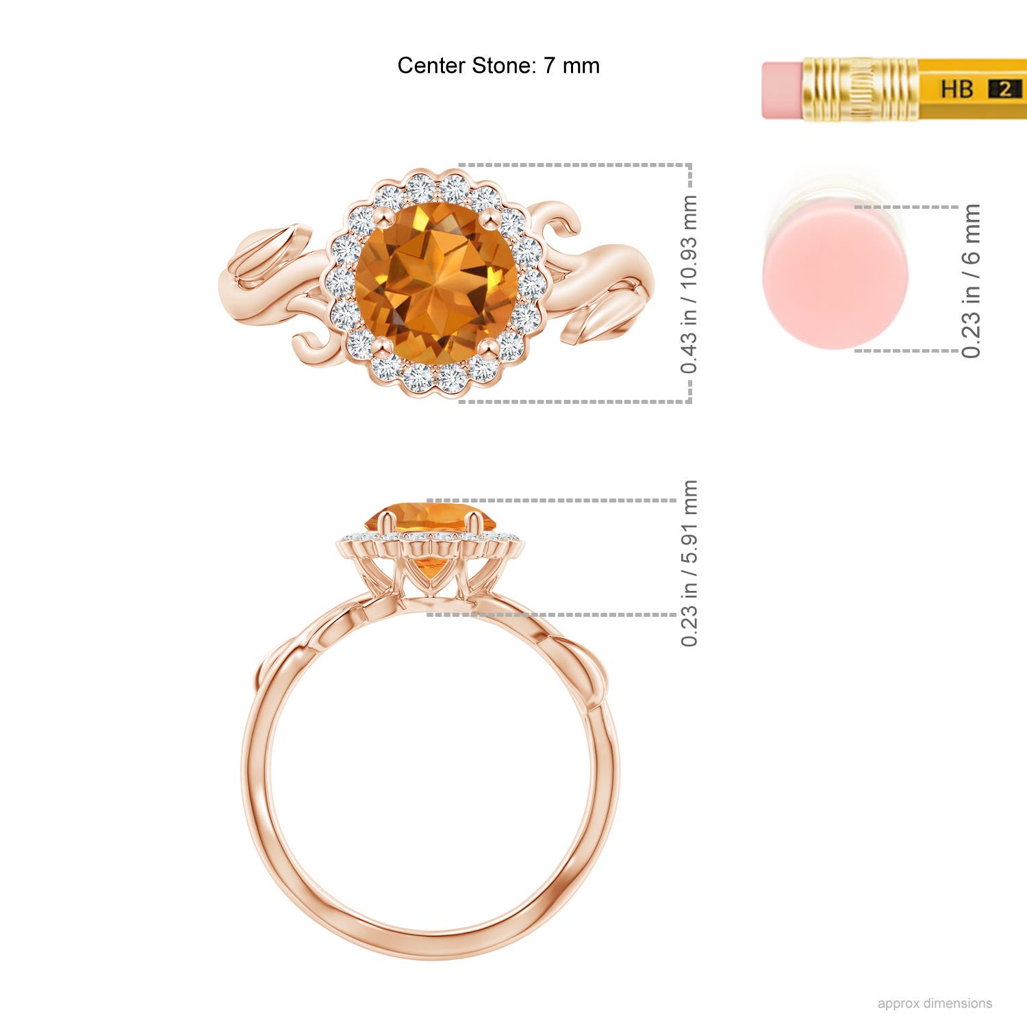 AAA - Citrine / 1.43 CT / 14 KT Rose Gold