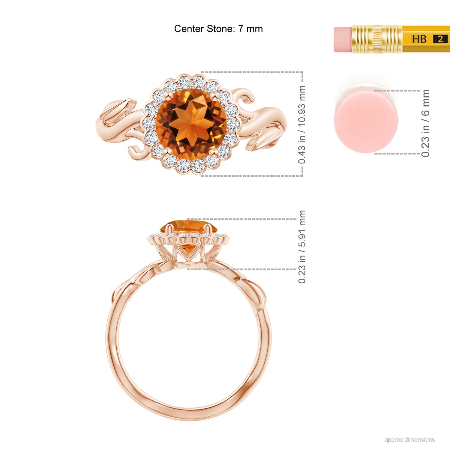 AAAA - Citrine / 1.43 CT / 14 KT Rose Gold