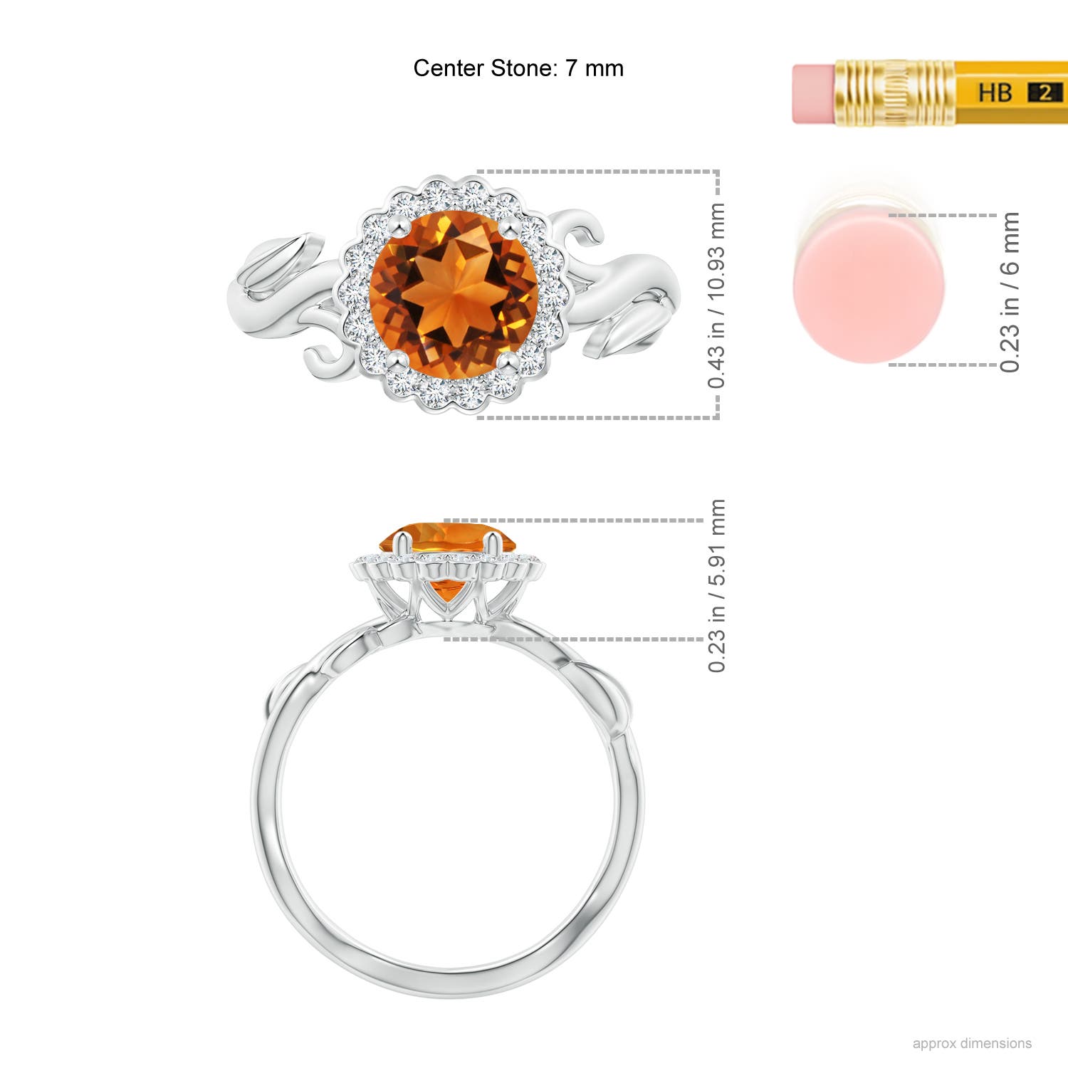 AAAA - Citrine / 1.43 CT / 14 KT White Gold