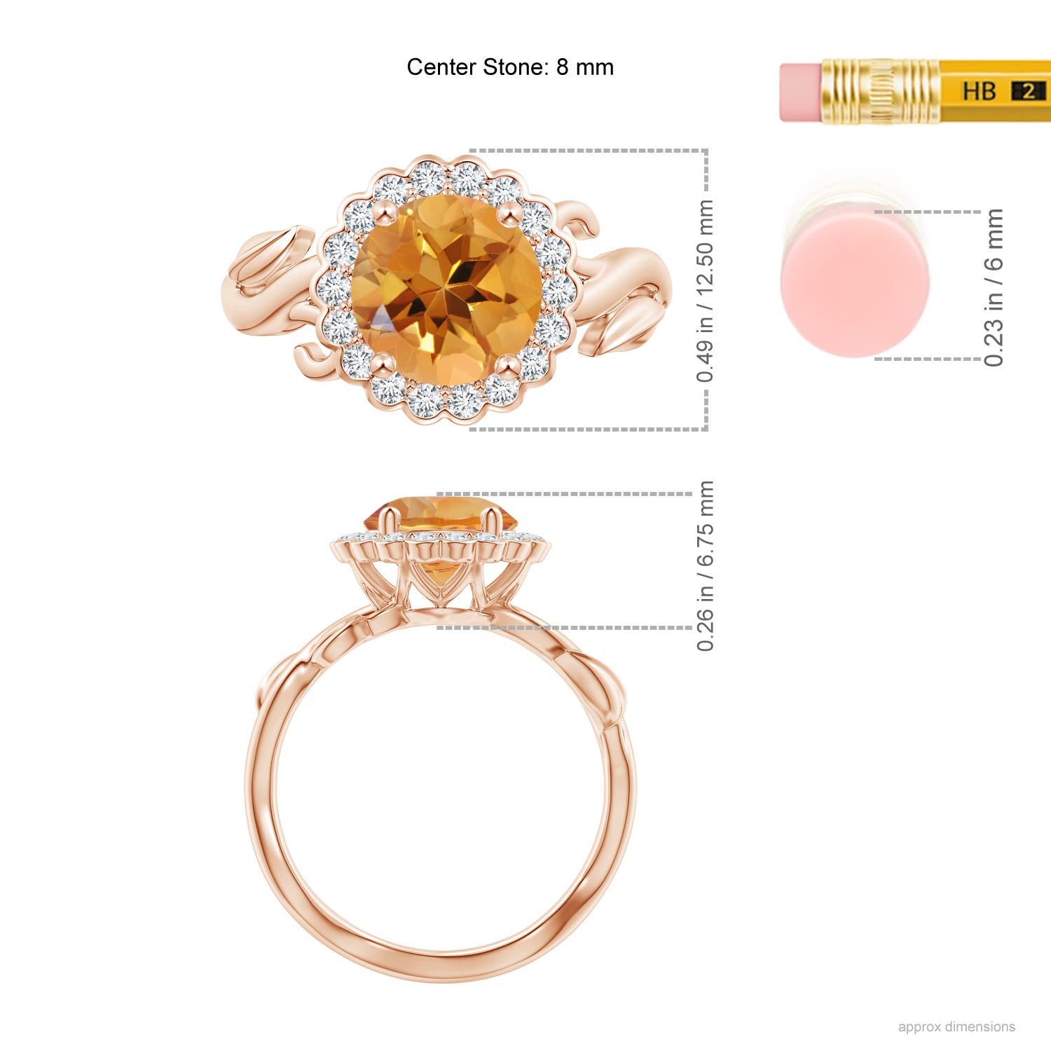 AA - Citrine / 1.95 CT / 14 KT Rose Gold