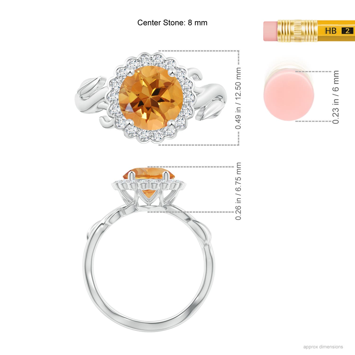 AA - Citrine / 1.95 CT / 14 KT White Gold