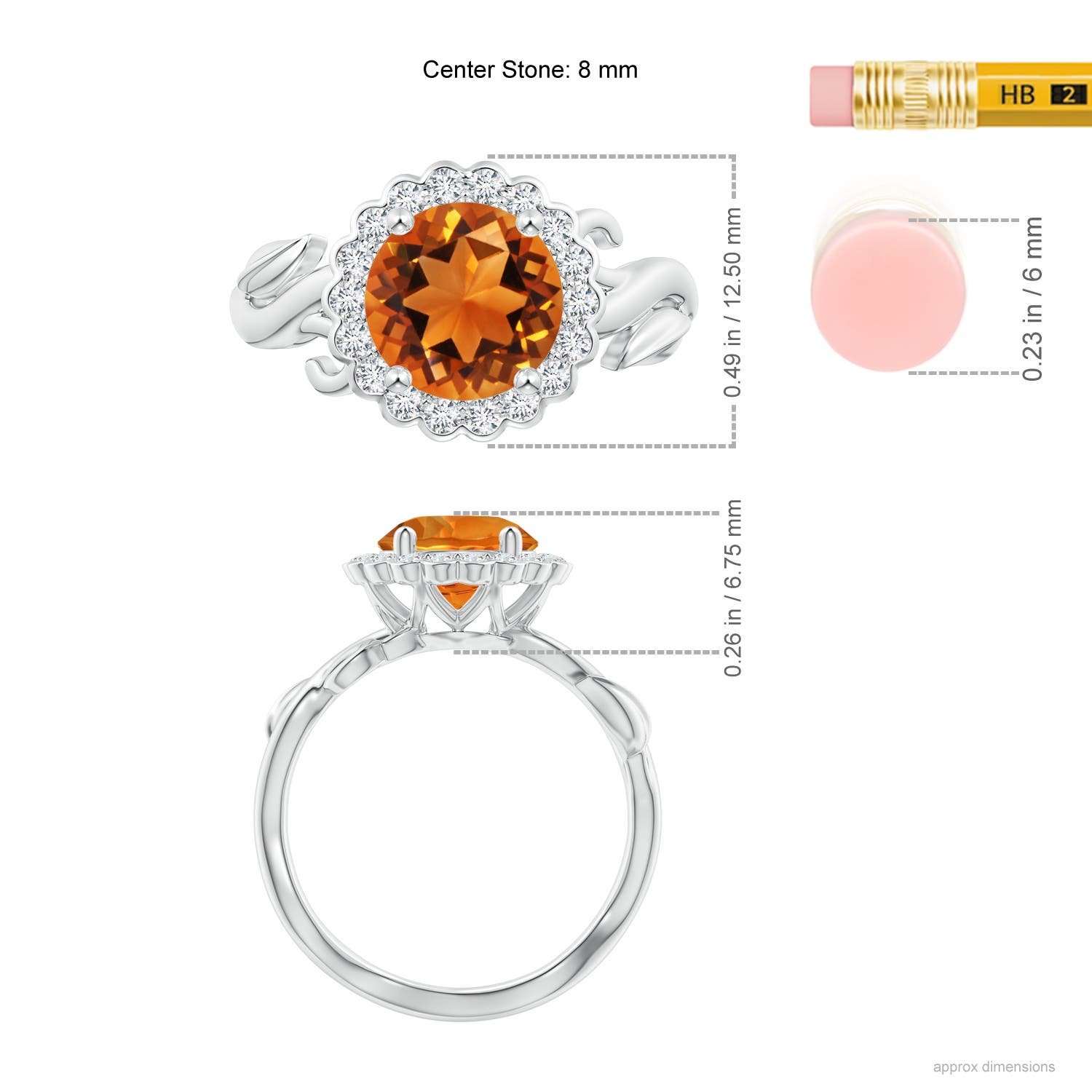 AAAA - Citrine / 1.95 CT / 14 KT White Gold