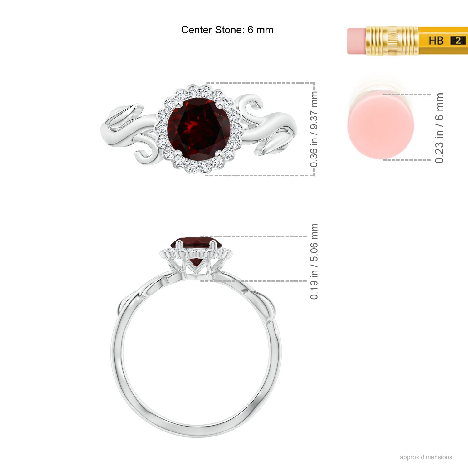 A - Garnet / 1.22 CT / 14 KT White Gold